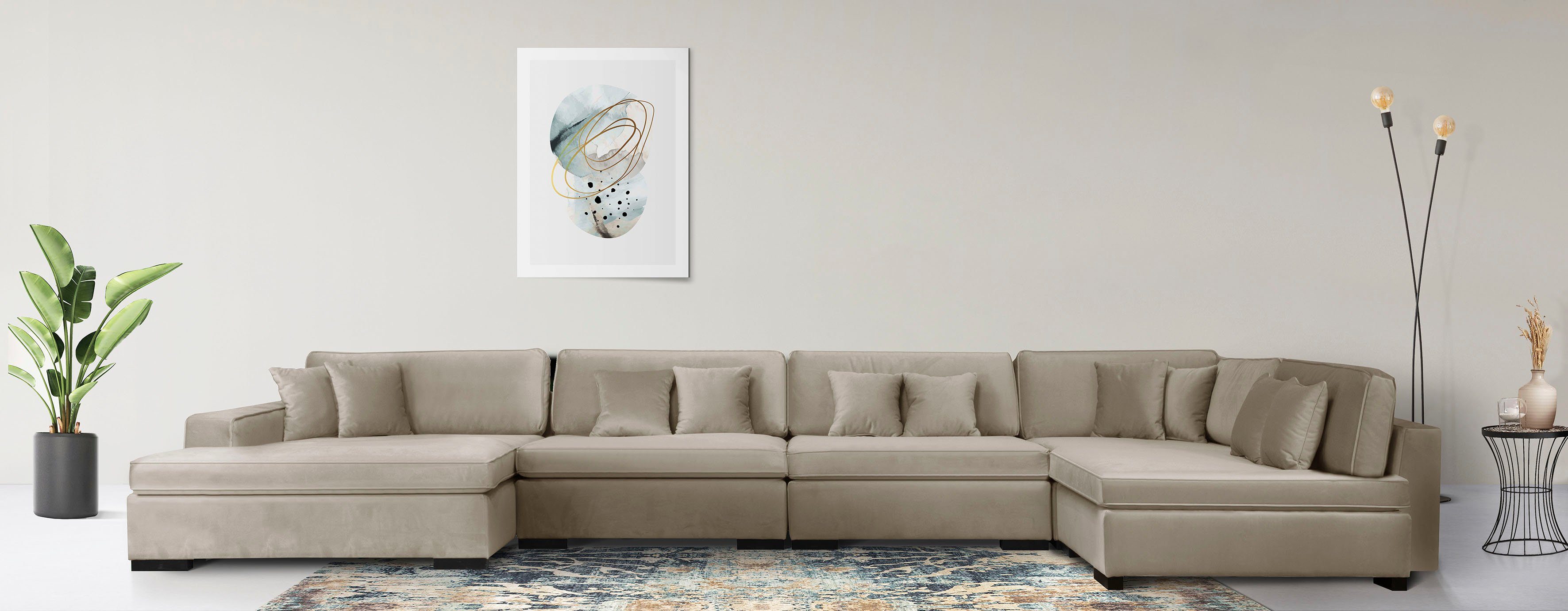 Home affaire Wohnlandschaft Skara U-Form, Lounge-Sofa günstig online kaufen