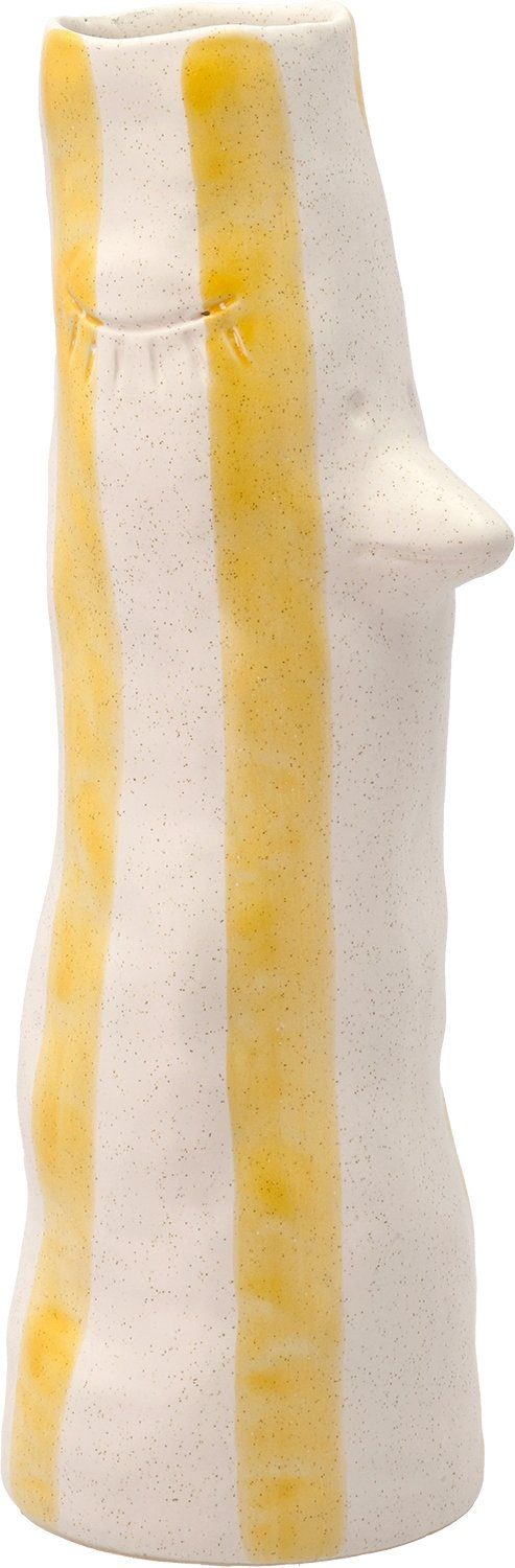 Villa Collection Denmark Dekovase Styles / Schnabel und Wimpern weiß, farbig gestreift Höhe 34 cm gelb