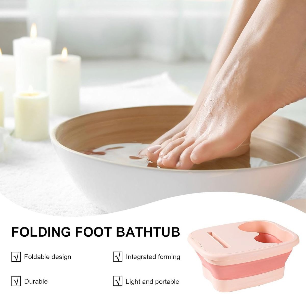 König Design Fußmassagegerät Fußbad Fußbadewanne Faltbar mit Massage-Noppen, Hochwertiges & stabiles Fußbad, für wohltuende Entspannung der Füße