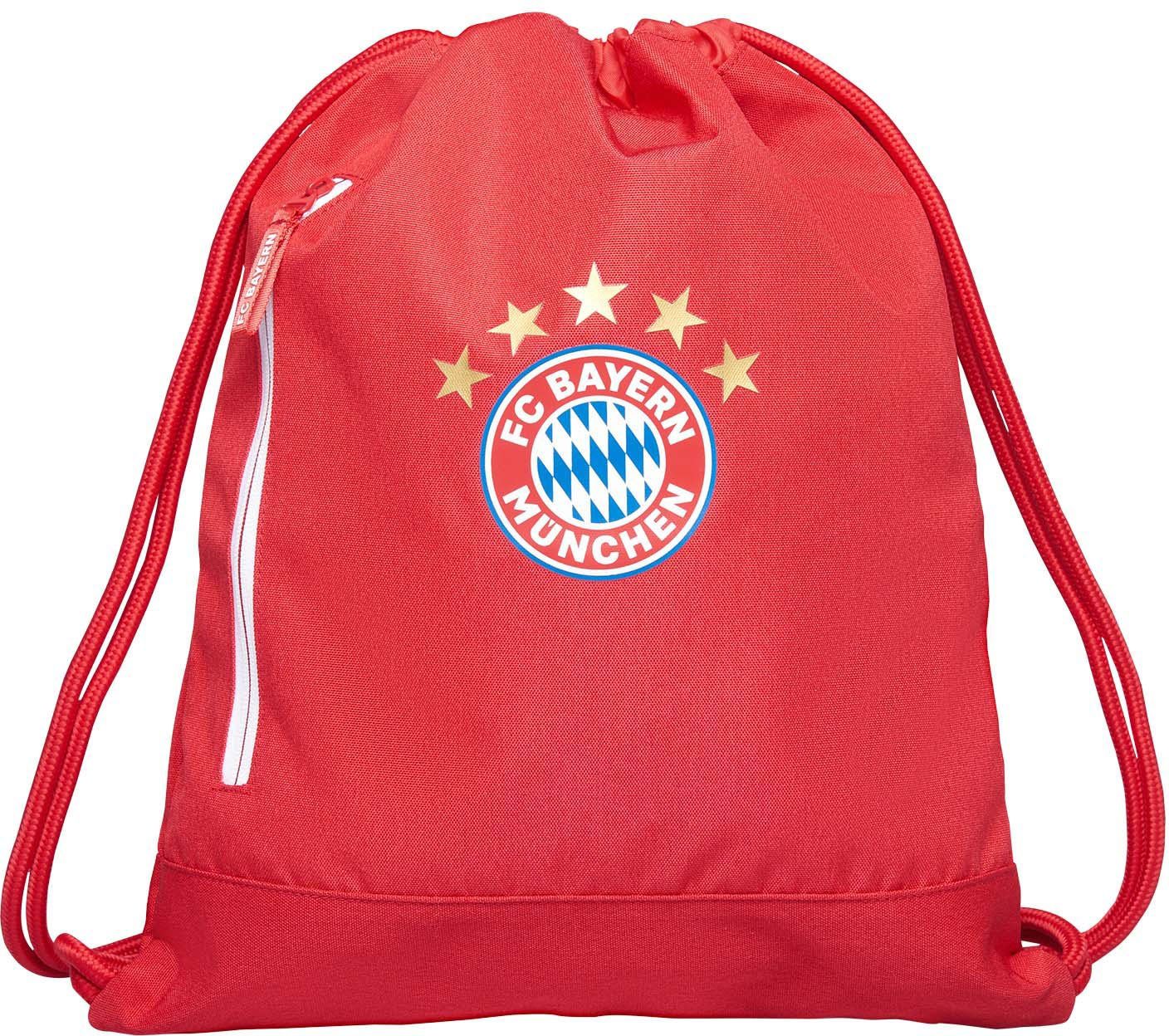 FC Bayern München Sportbeutel rot Turnbeutel zum Umhängen mit FCB Logo