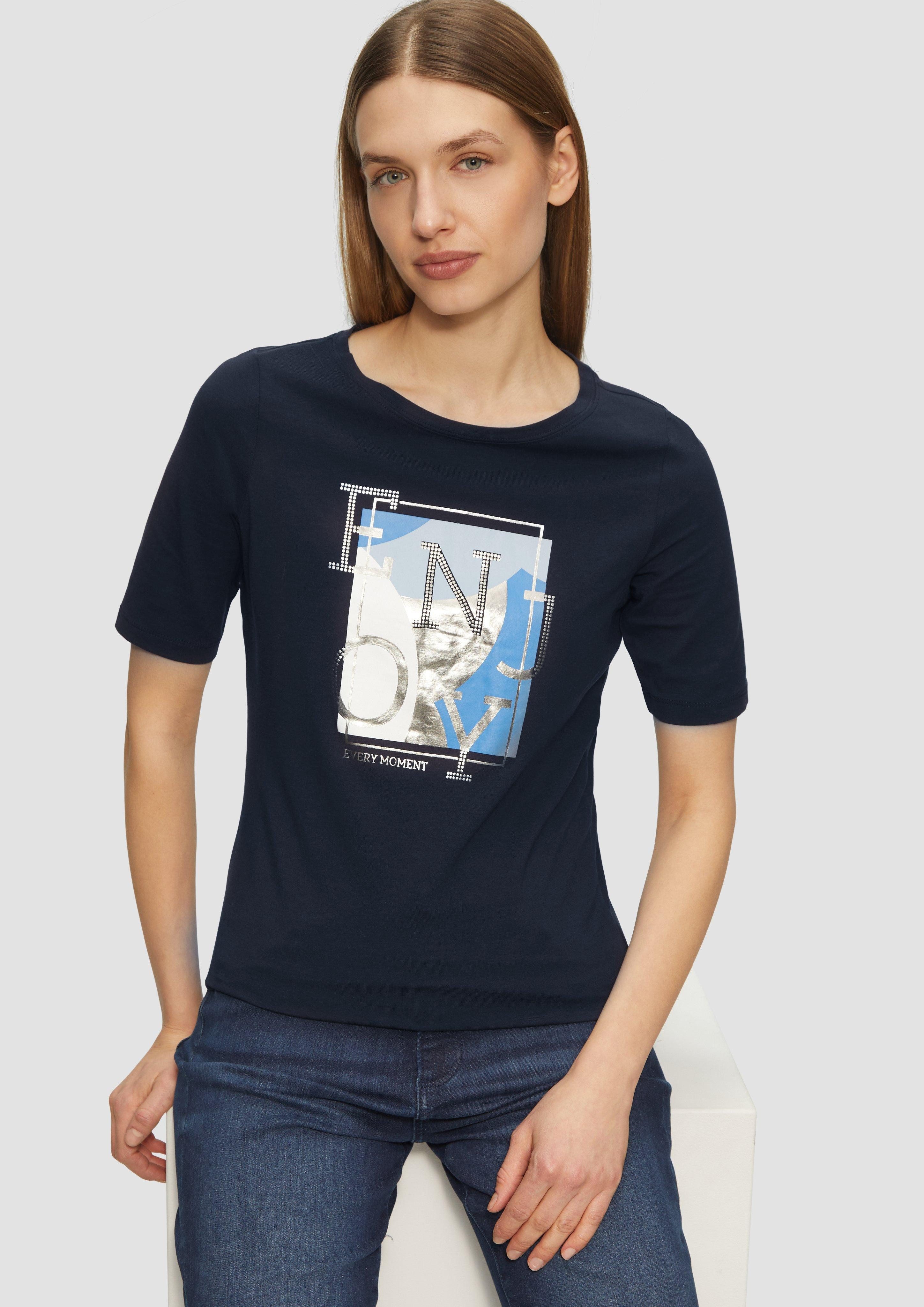 s.Oliver Kurzarmshirt Elastisches T-Shirt mit Frontprint günstig online kaufen
