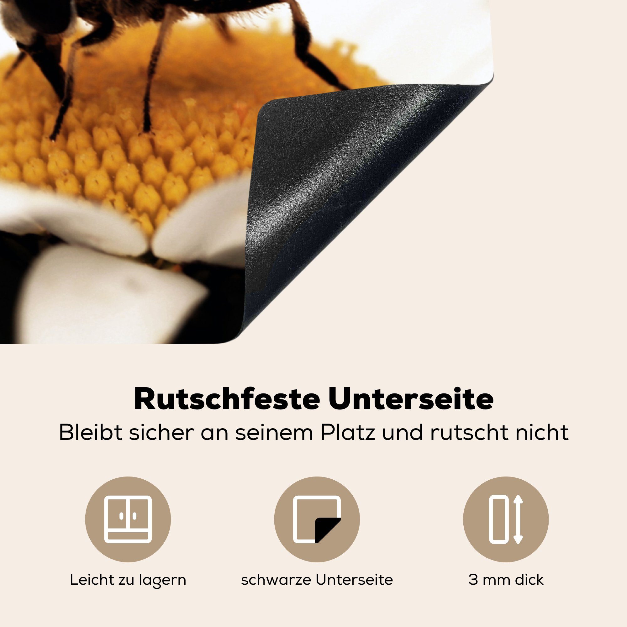 MuchoWow Herdblende-/Abdeckplatte Honigbienen cm, für Arbeitsplatte trinken, Ceranfeldabdeckung, Vinyl, tlg), (1 küche 78x78