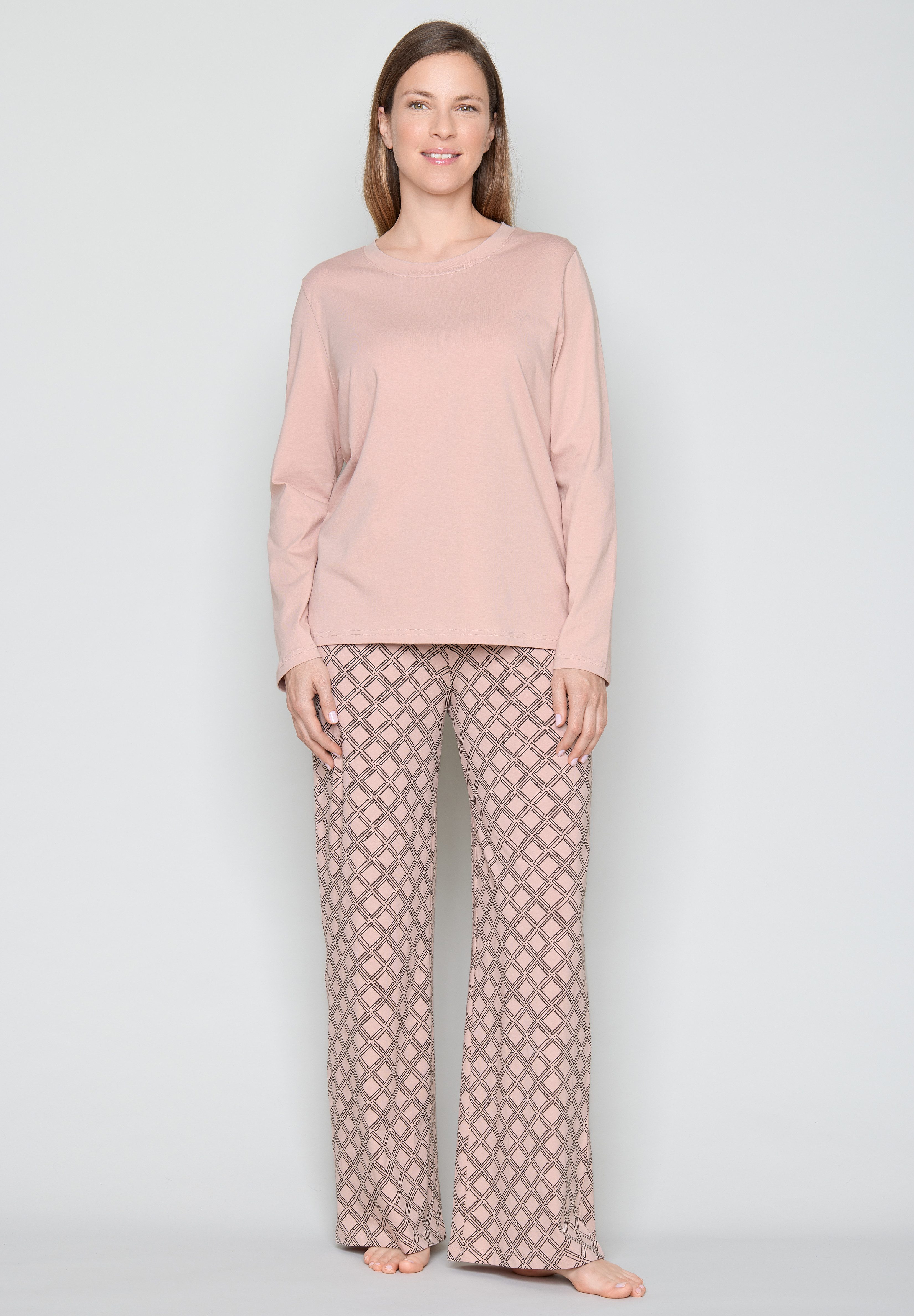 JOOP! Pyjama aus Jersey, lässig-eleganter Look, mit Wide-Leg-Hosen