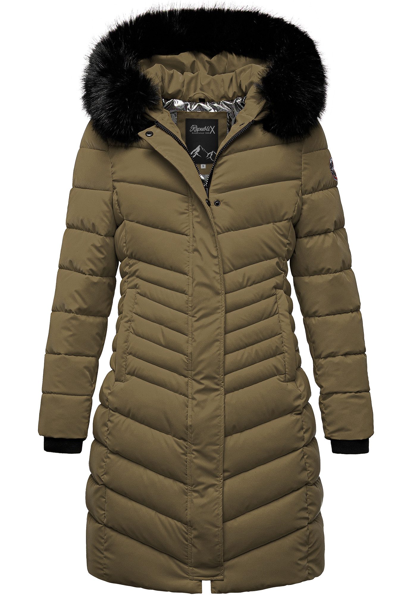 REPUBLIX Winterjacke ZOE Damen Gefütterte Dicke Glanz Winter Jacke Mantel P günstig online kaufen