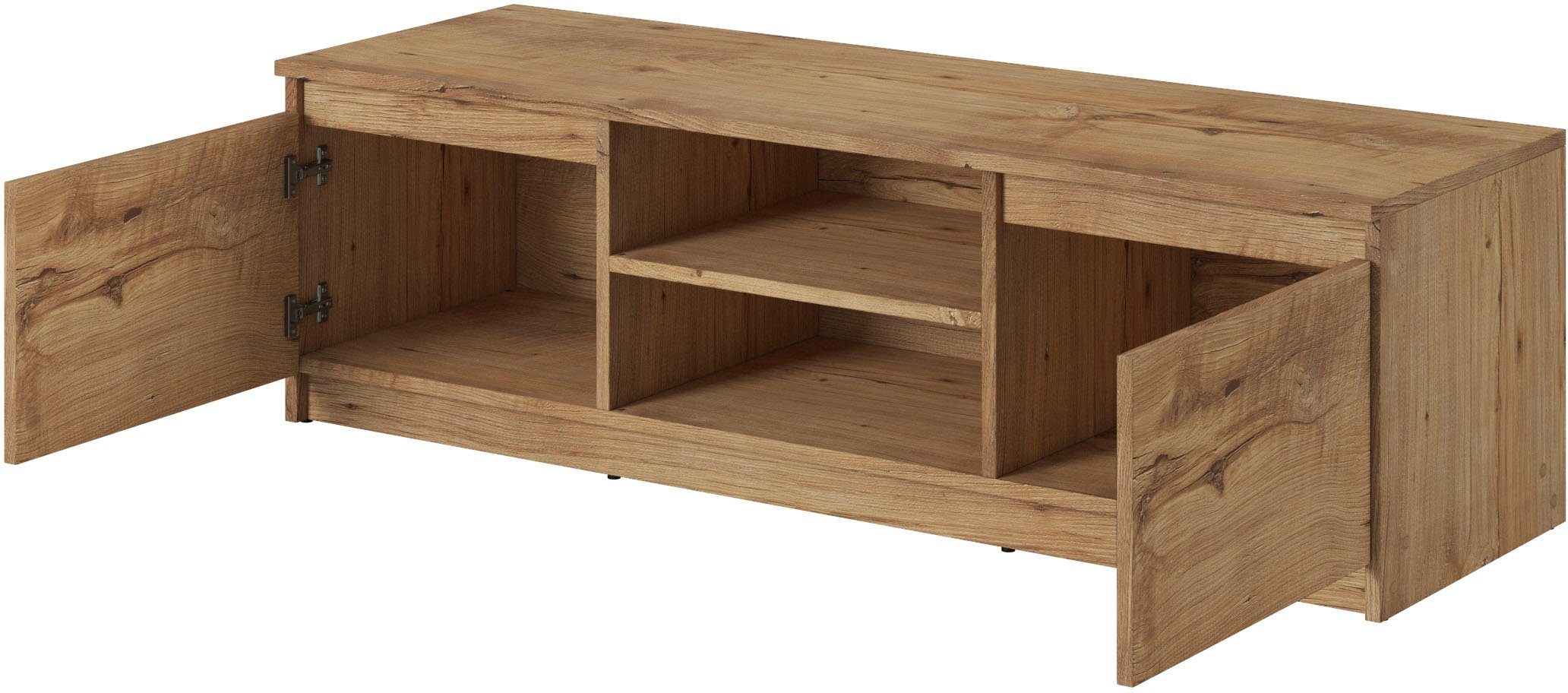 Home affaire Lowboard DINGO, zeitloser TV-Schrank, TV-Board Breite 120 cm, grifflose Fernsehschrank