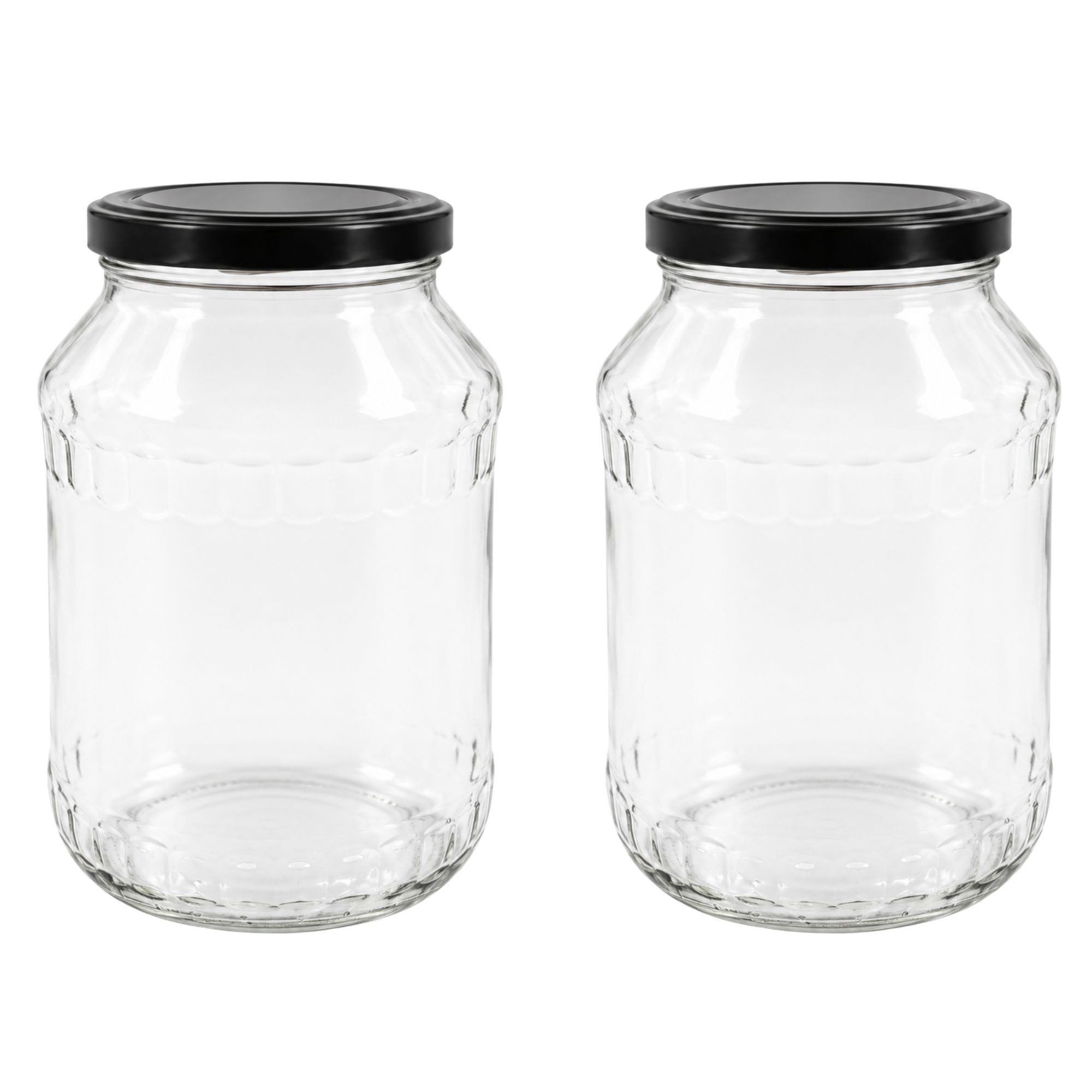 mikken Einmachglas 2 große Vorratsgläser 2650 ml, (2er Set Vorratsglas), mit Twist-Off Deckel TO100 und 2 Etiketten zum Beschriften