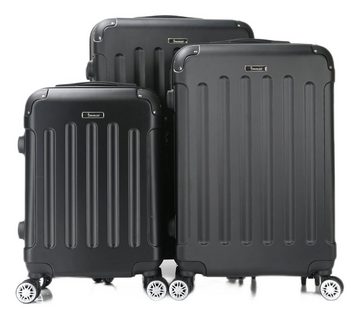 KESSMANN Kofferset Hartschalenkoffer Set 3 Teilig Kofferset S-M L XL mittel groß Koffer, 4 Rollen, (Koffer-Set, 3 tlg., Leichtgewicht Rollkoffer 360° Rollen Reisen Urlaub Reisekoffer Set), Trolley Gepäckset Hartschalenkoffer Urlaubskoffer Handgepäck Organizer