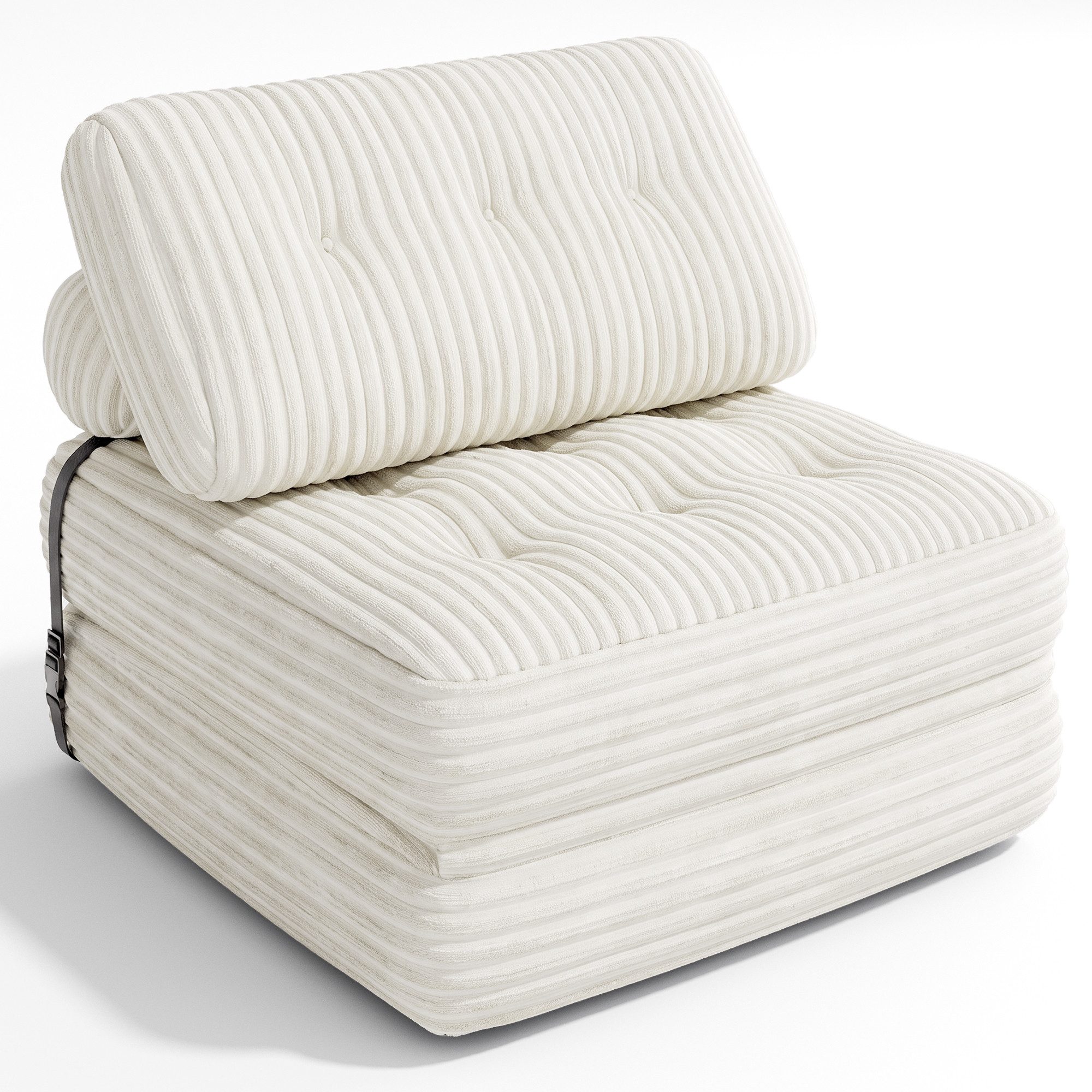 Blishom 1,5-Sitzer Faltbares Schlafsofa aus Cord, 2-in-1, Liegefläche 170 x 85 cm, Kompakter Sitzplatz und Gästebett für kleine Räume