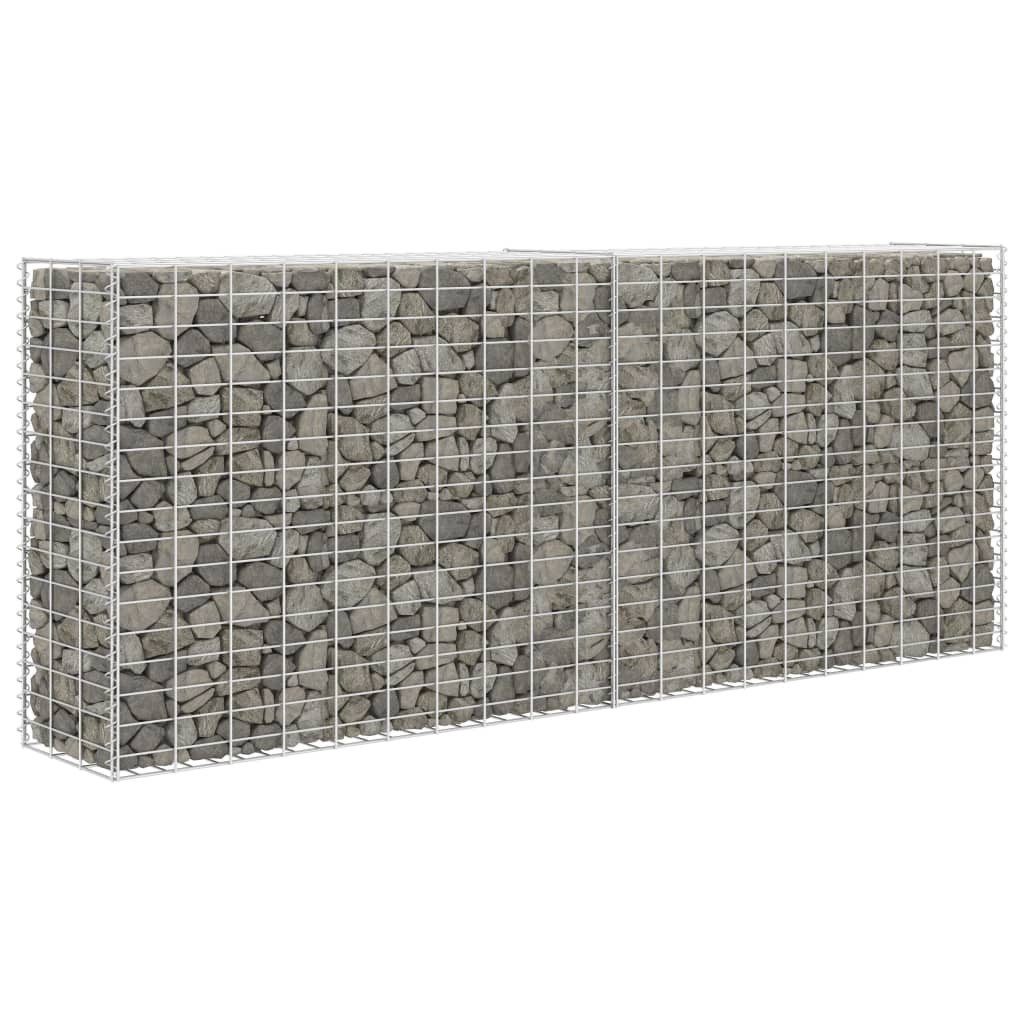 furnicato Gabionenzaun Gabione Silbern 85 x 30 x 200 cm aus verzinktem Stahl