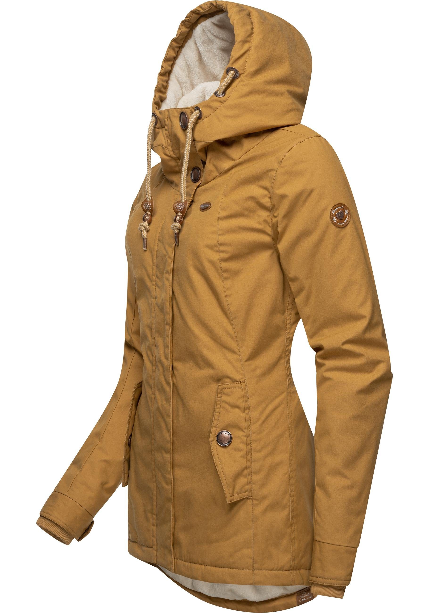 Ragwear Winterjacke Monade Damen Winterparka mit Kapuze und m. Fleece gefüt günstig online kaufen
