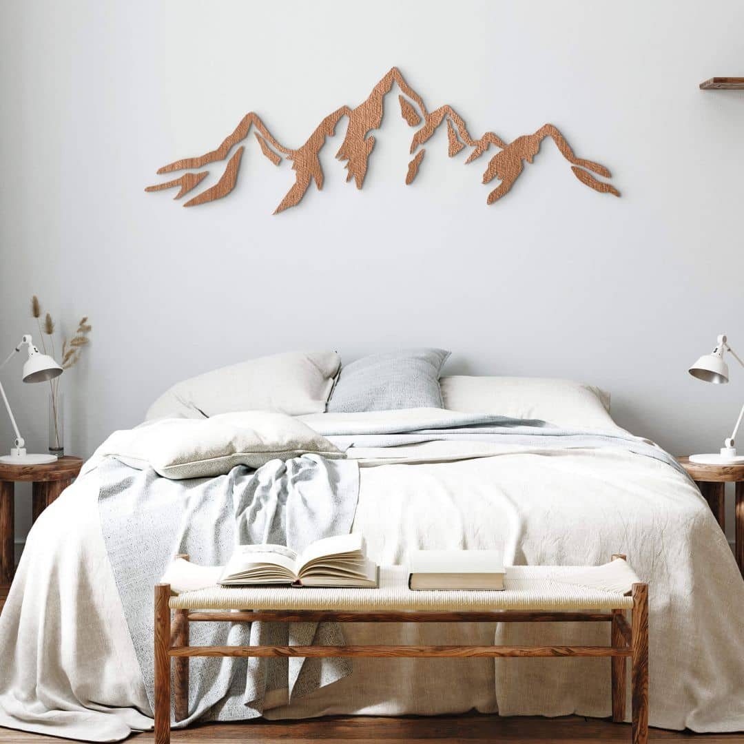 K&L Wall Art Holzbild Naturposter Gebirge Holzschild Berge Wohnzimmer Deko, günstig online kaufen