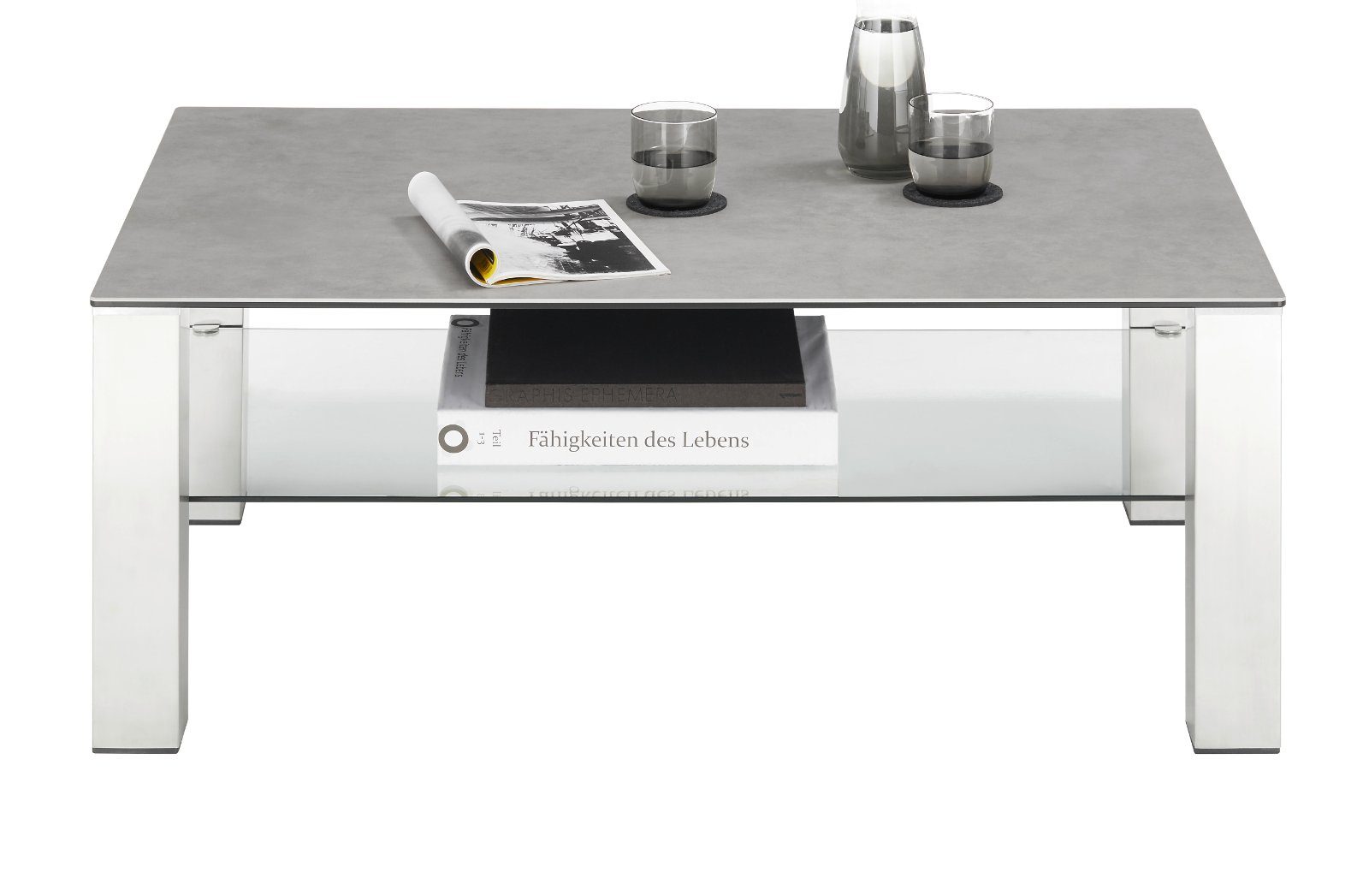 MCA furniture Couchtisch Puno (Wohnzimmertisch 110 x 70 cm), Edelstahl mit Keramik-Tischplatte. € 449,99