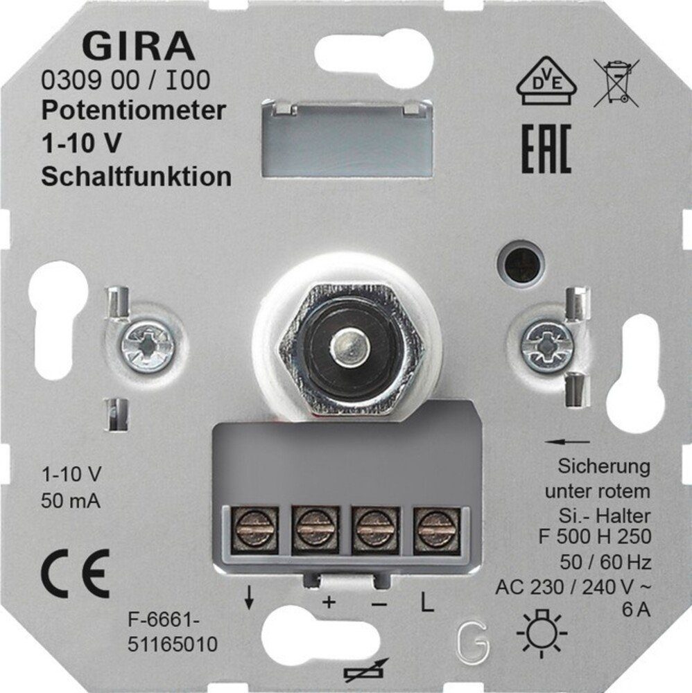 GIRA Klemmen Potentiometer-Einsatz 030900 Gira