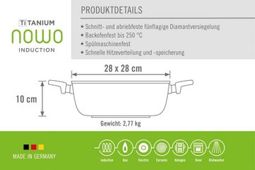 WOLL MADE IN GERMANY Bratpfanne Nowo Titanium, Aluminiumguss, 28x28 cm, Induktion, Made in Germany