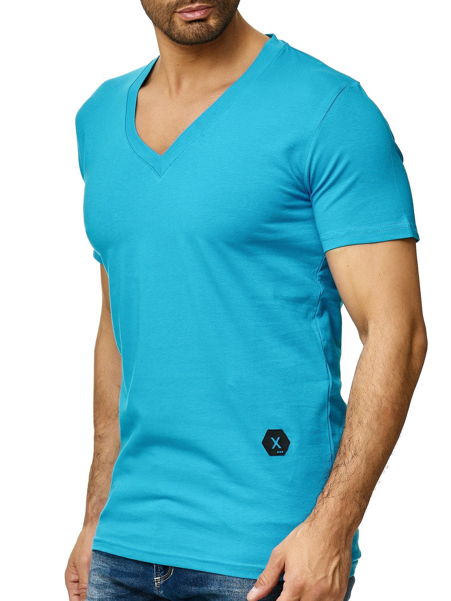 OneRedox T-Shirt 1308C (Shirt Polo Kurzarmshirt Tee, 1-tlg) Fitness Freizeit Casual Türkis