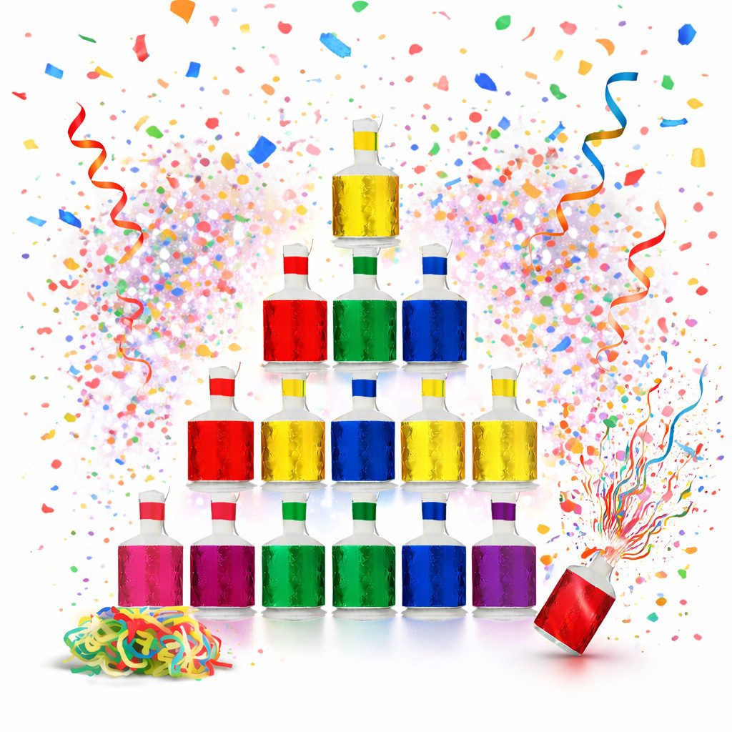 happy sparks® Geburtstagskerze Silvester & Neujahr Jugendfeuerwerk Set - Neujahr Party (Set, Set)