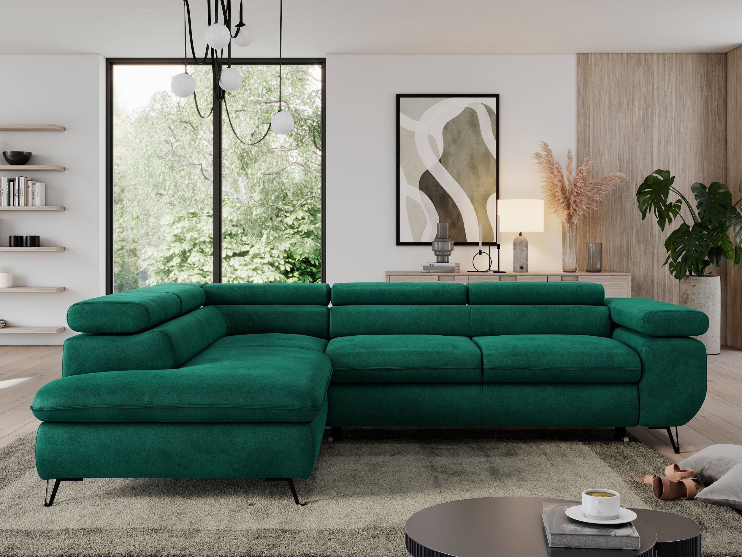 MKS MÖBEL Ecksofa PEDRO L, Set, HR35-Schaum, Metallbeinen, Wellenfedern, L- günstig online kaufen