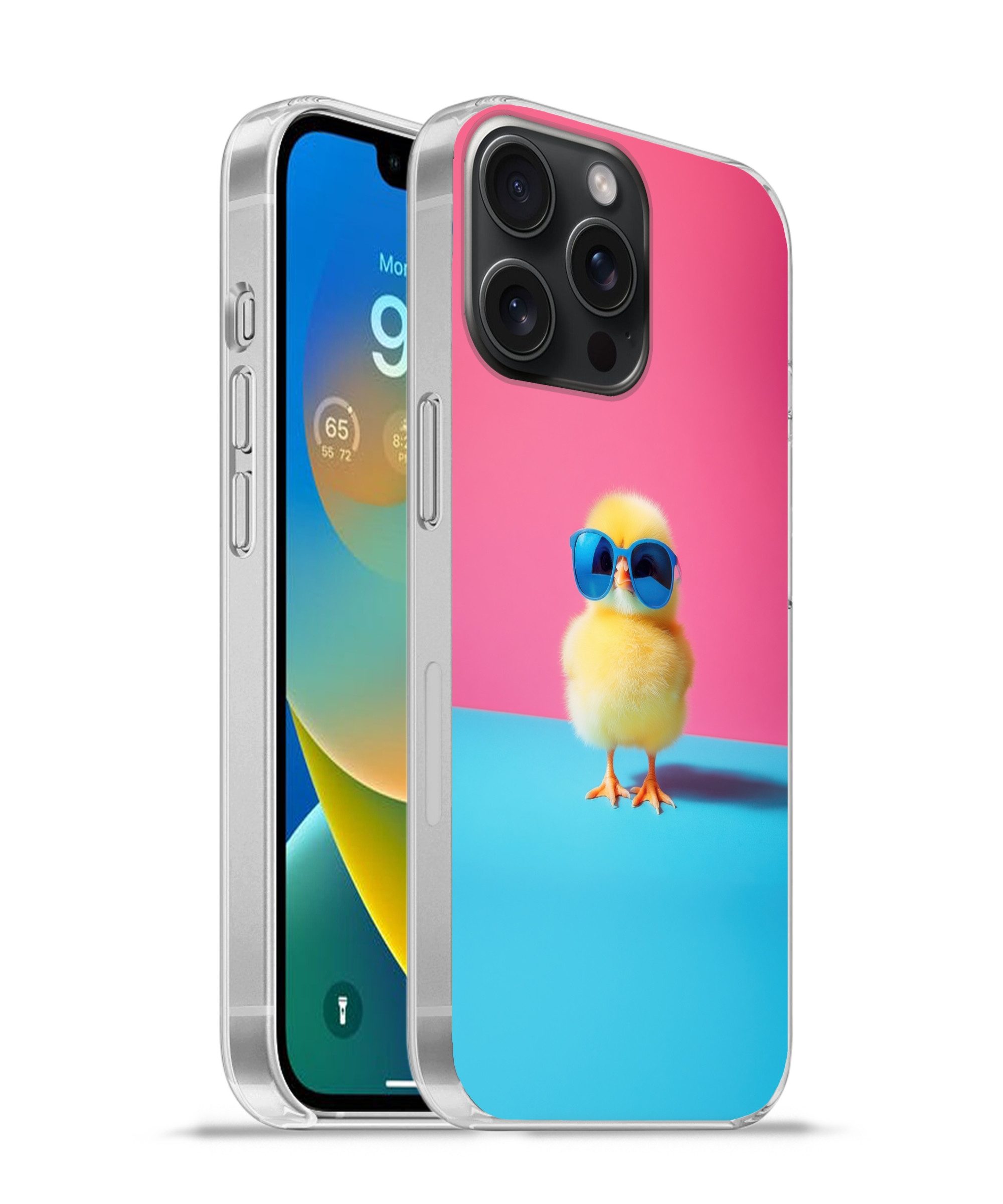 MuchoWow Handyhülle für Apple iPhone 15 Pro Max Chick - Sonnenbrille - Blau, Smartphone-Bumper, Print, Handy Schutzhülle Dünn