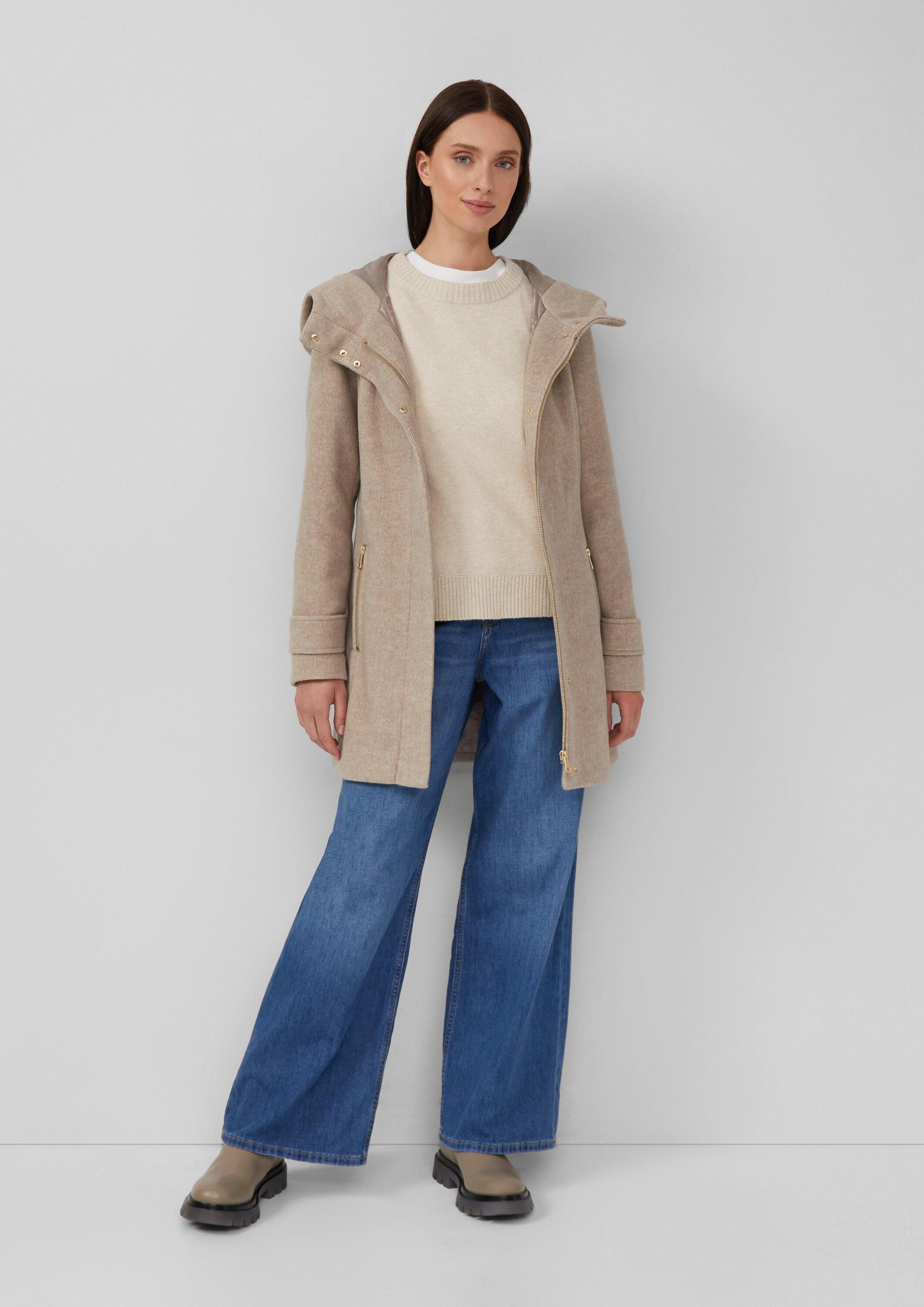 s.Oliver Funktionsmantel Outdoor-Mantel Wollmix-Mantel im Slim Fit mit Gürtel