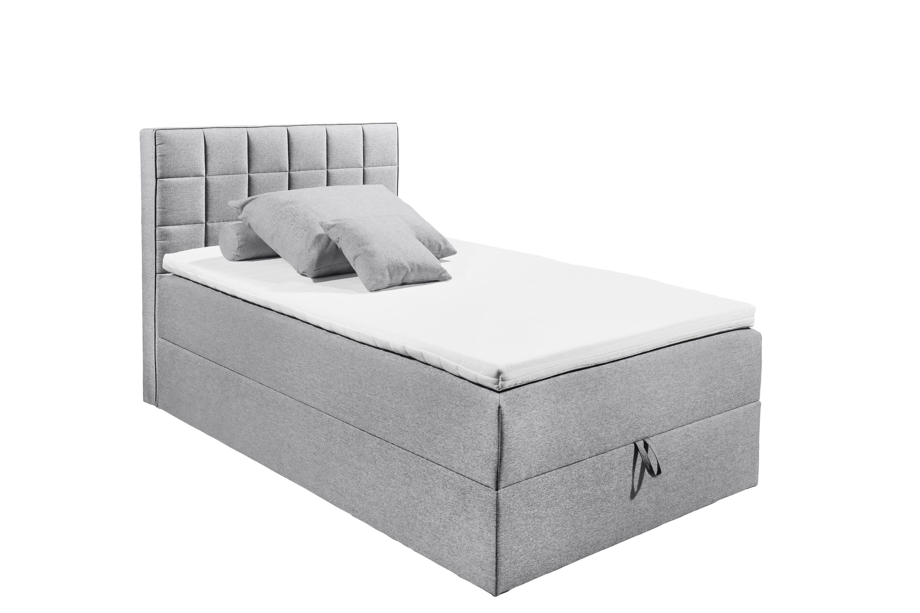 freiraum Polsterbett ALASKA 2, Liegefläche 120x200cm, Bezug grau - 120x123x213 (BxHxT)