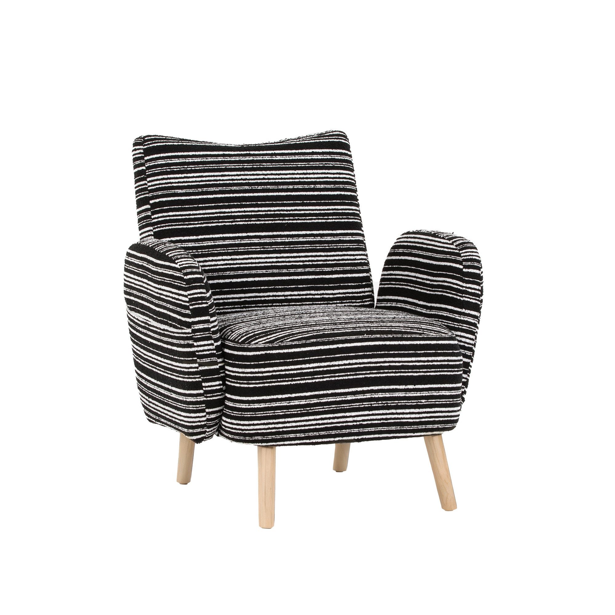 LVHOM Loungesessel Einzelsessel,Massivholzbeine,breite Sitzfläche,modernes Streifendesign (Ausgestattet mit Seitentaschen, robust und stabil, reich gepolstert, geschwungenes Design, 1-St., rutschfestes Design, Belastbarkeit 230kg), bequemer Lesesessel, geeignet für Wohnzimmer, Schlafzimmer und Büro