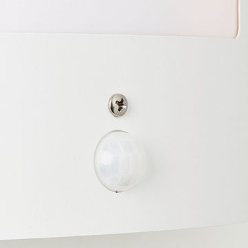Lightbox Außen-Wandleuchte, Bewegungsmelder, ohne Leuchtmittel, Außen Wandlampe, Bewegungsmelder, 29 x 23 cm, E27, max. 60 W, weiß