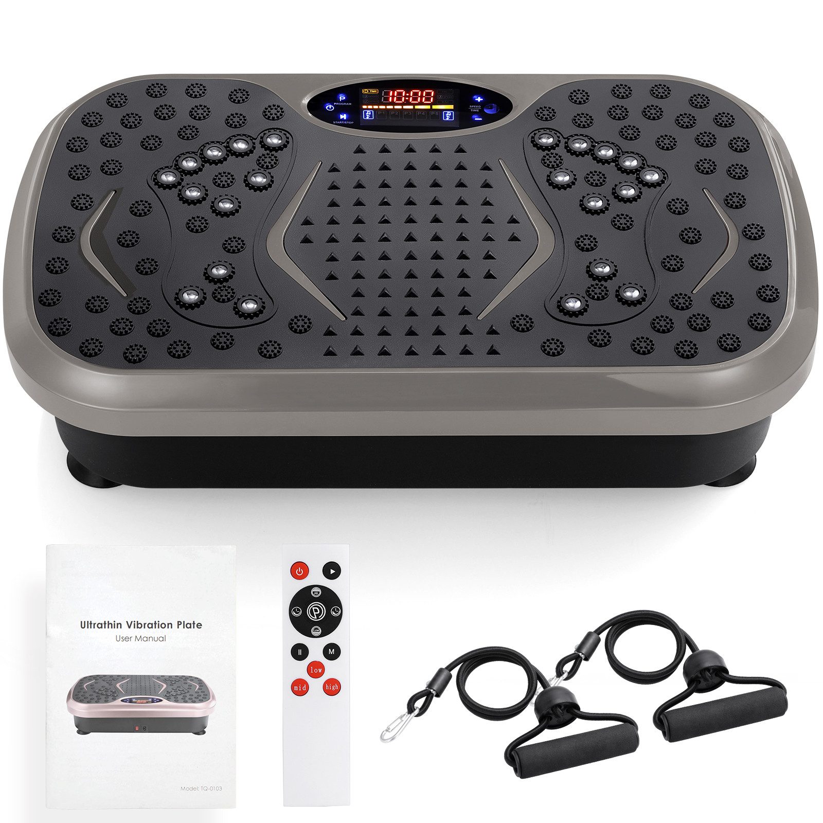 TLGREEN Vibrationsplatte 99 Stufen 5 Trainingsprogramme,Kompaktes Design, Leiser Motor, 99 Intensitätsstufen, Fitness Vibrationsboard für Zuhause, Fettverbrennung & Muskelaufbau