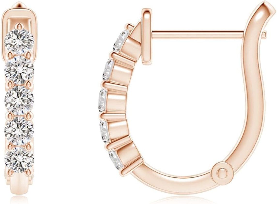 Jumpeak Paar Ohrstecker Ohrringe Gold creolen,Clip Ohrringe,Ohrringe Rosegold,Diamantohrringe, D/E VVS/VS,Ohrstecker Gold 585 Echtgold,Ohrringe mädchen,Geburtstag