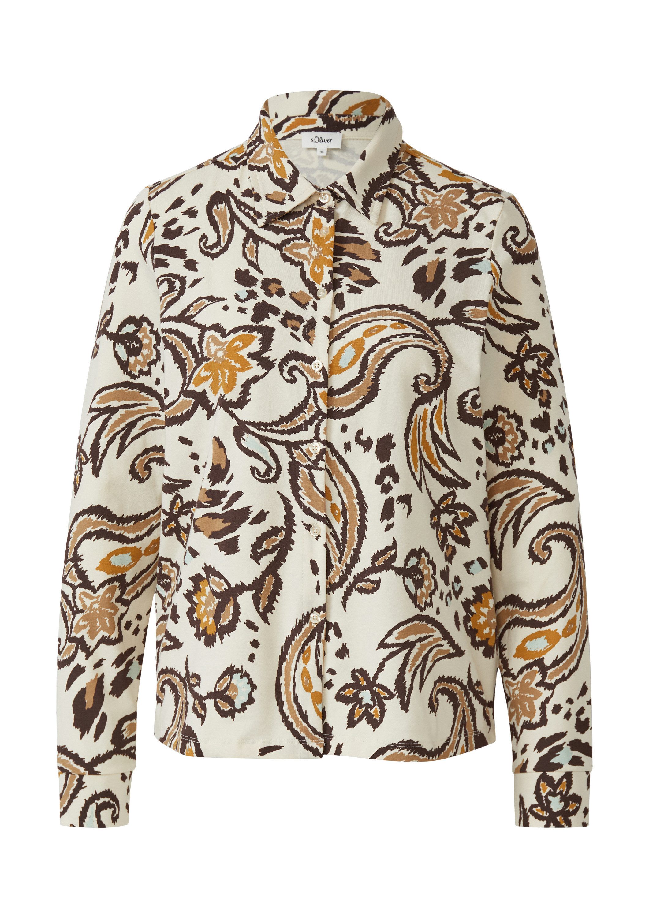 s.Oliver Langarmbluse T-Shirt Hemdbluse aus Jersey günstig online kaufen