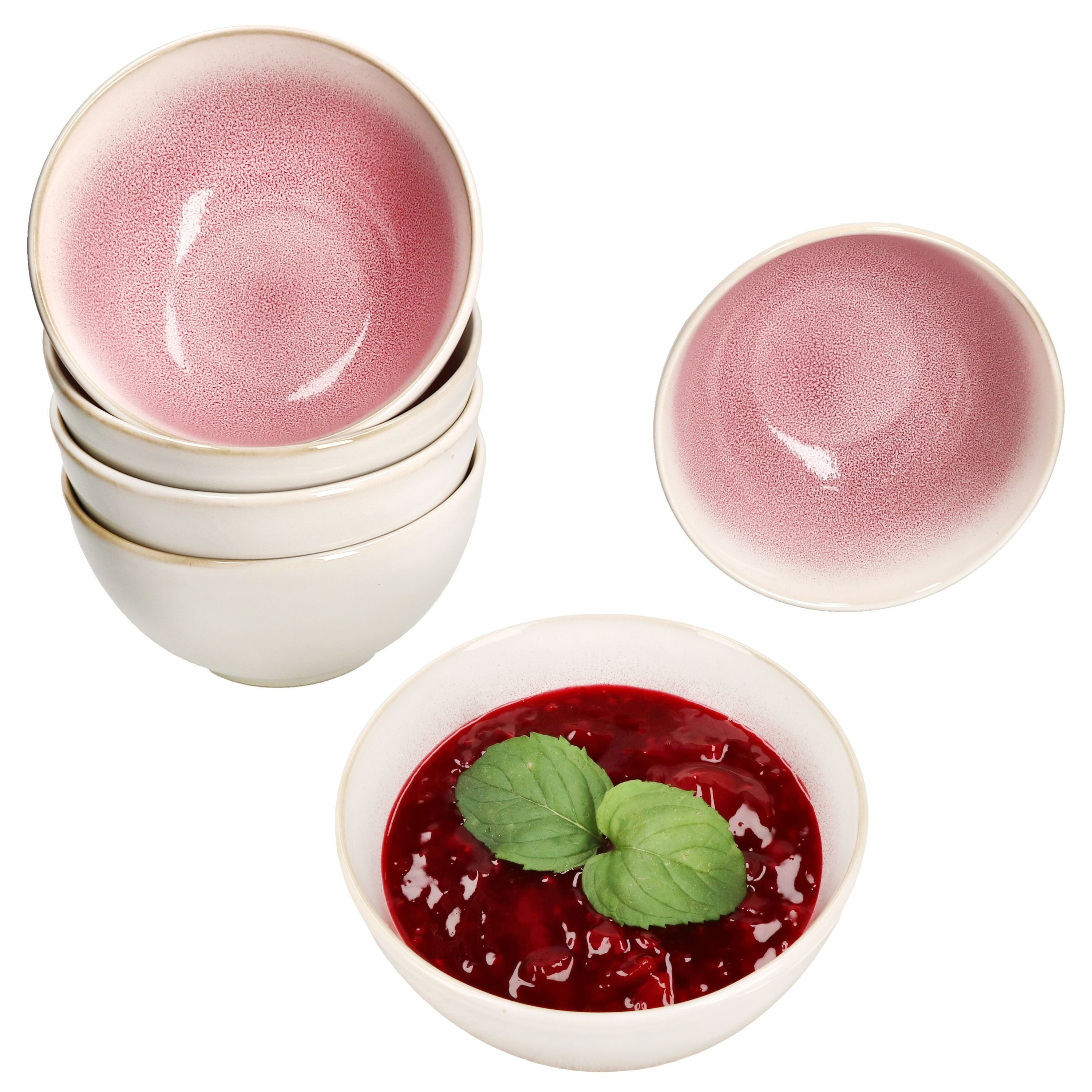 Müslischale 6er Set Reactive Glaze Paris Müsli-Schale 400ml 6 Pers Pink Schüssel