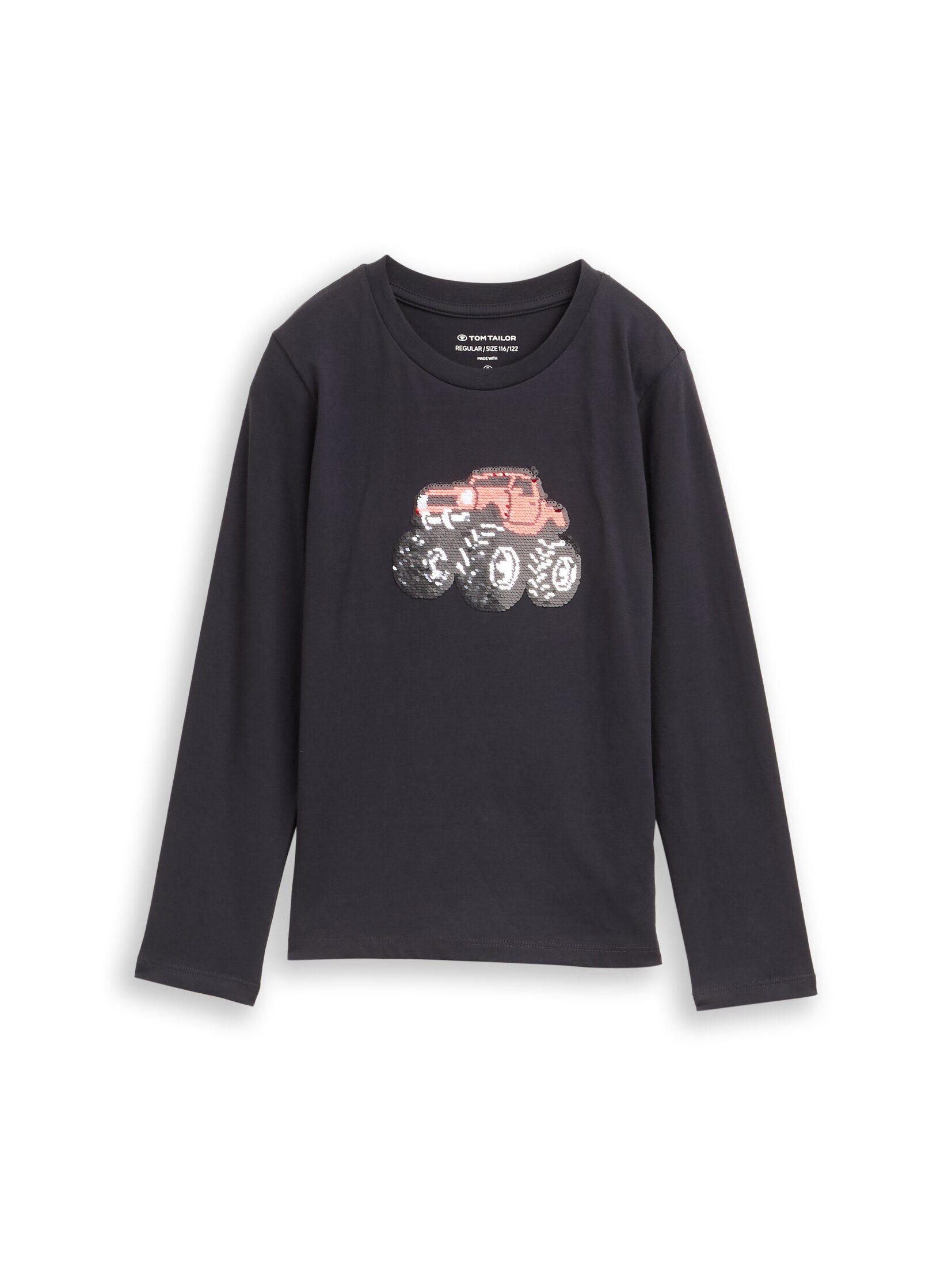 TOM TAILOR Langarmshirt T-Shirt Langarmshirt mit Wendepailletten