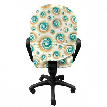 Bürostuhlhusse dekorative Schutzhülle aus Stretchgewebe, Abakuhaus, Geometrisch Spiral Kreis Tile