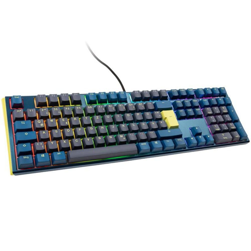 Ducky One 3 Daybreak Gaming-Tastatur (MX-Brown, RGB-LED, DE-Layout QWERTZ, blau/grau/gelb)