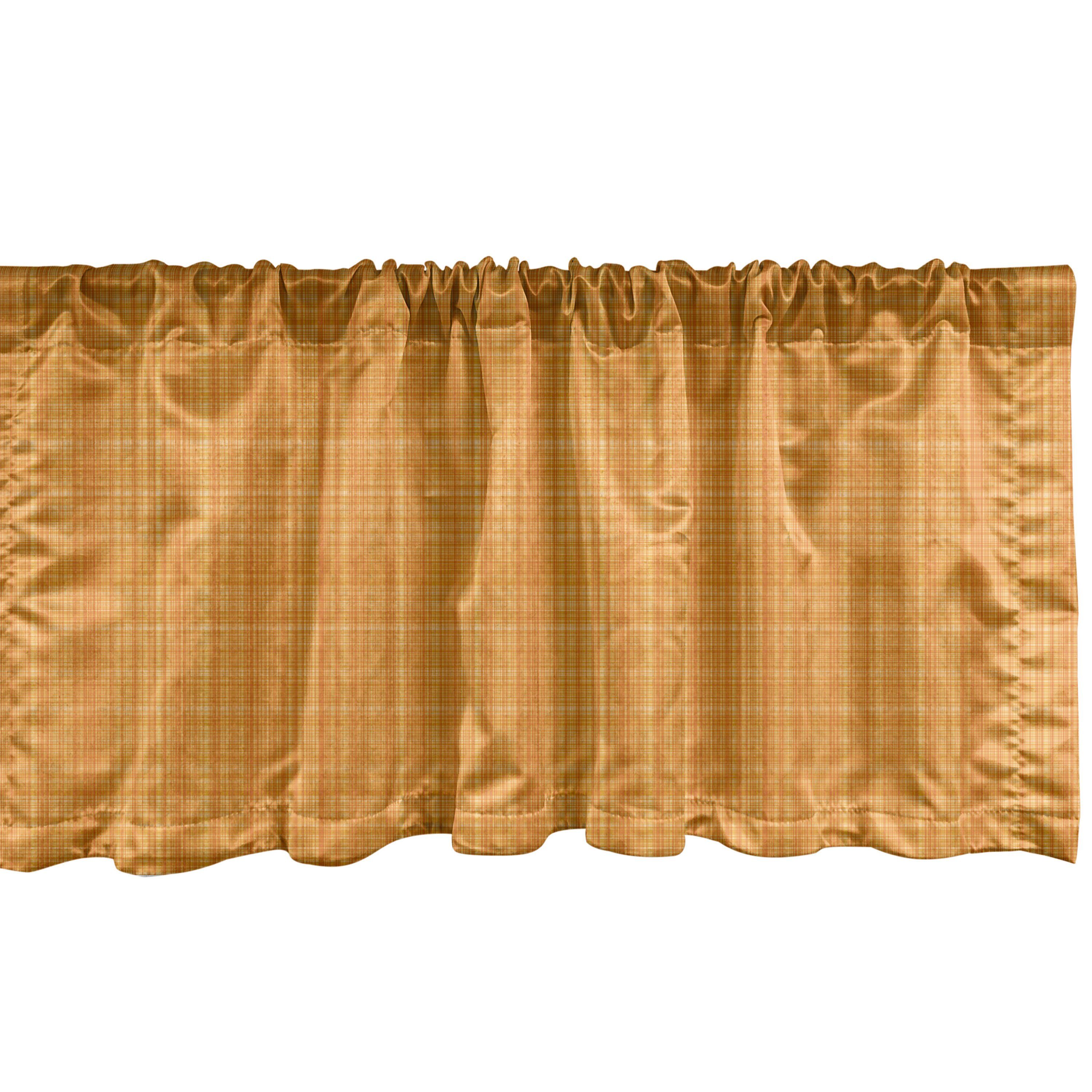 Scheibengardine Vorhang Volant für Küche Schlafzimmer Dekor mit Stangentasche, Abakuhaus, Microfaser, Orange Gestreifte Abstract Texture