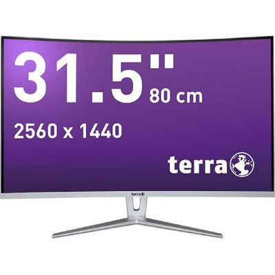 TERRA LED 3280W Curved-LED-Monitor (WQHD, 5 ms Reaktionszeit, Curved, WQHD Auflösung, DVI, HDMI, Displayport 1.2, 32 Zoll silber)