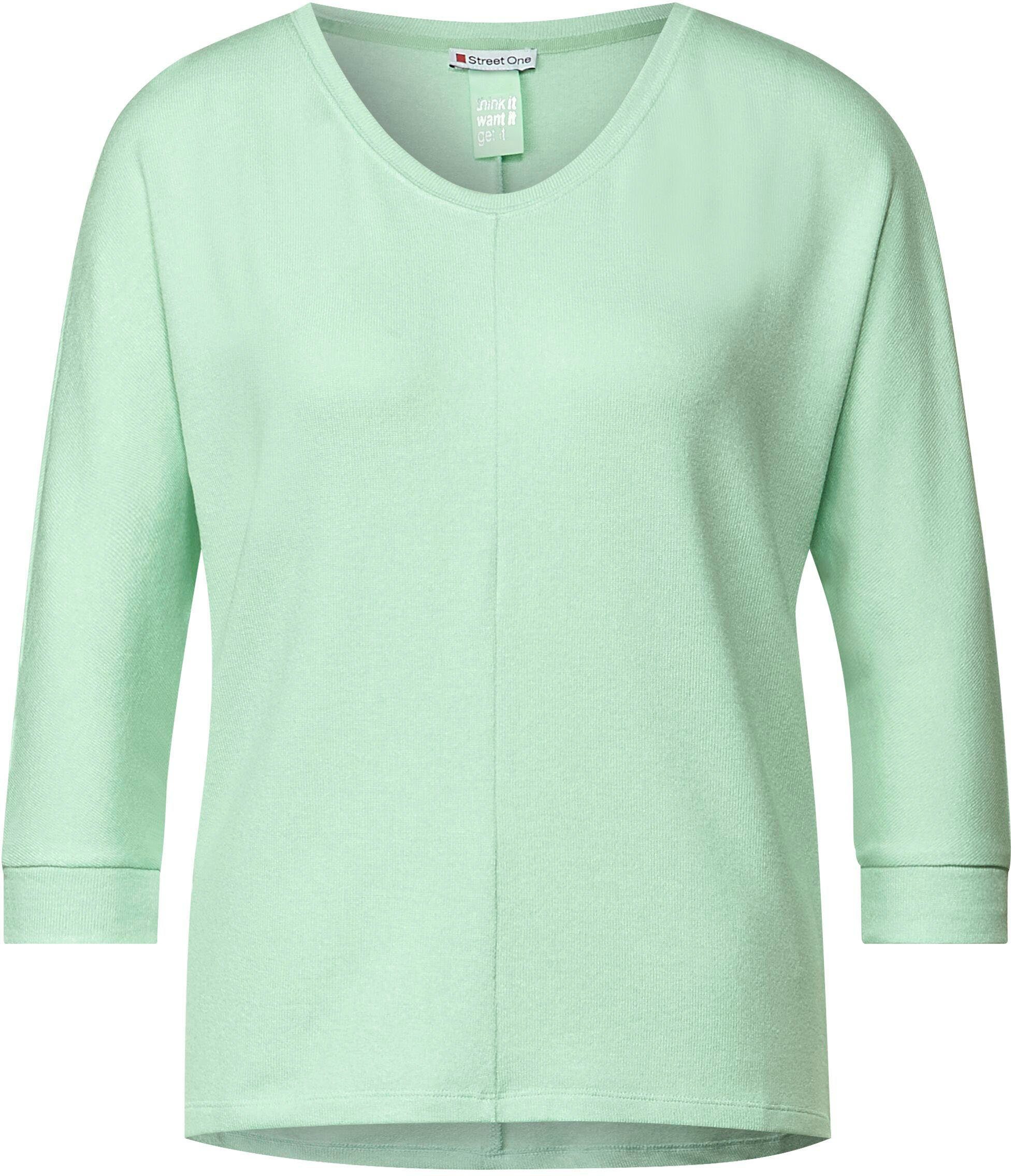 Melange-Optik melange mint STREET Ellen 3/4-Arm-Shirt clary soft Style ONE in