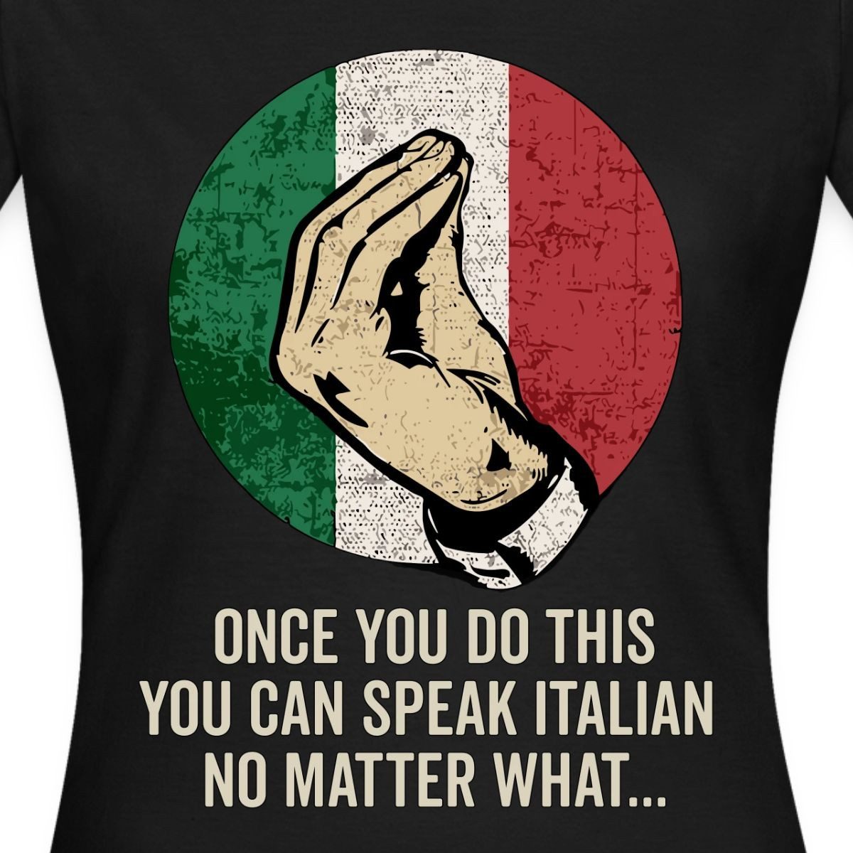 Spreadshirt T-Shirt Italienische Geste Humor Italien-Fans Frauen T-Shirt (1-tlg) Slim Fit, fällt klein aus