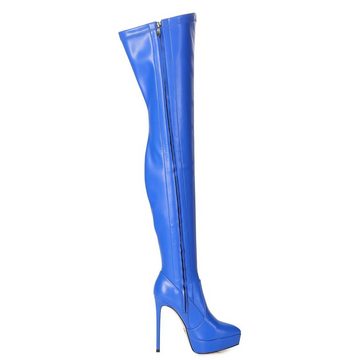 Giaro Giaro SPIRE Blau Blue Matte Stiefel Kniestiefel Lederstiefel Overkneestiefel Vegan