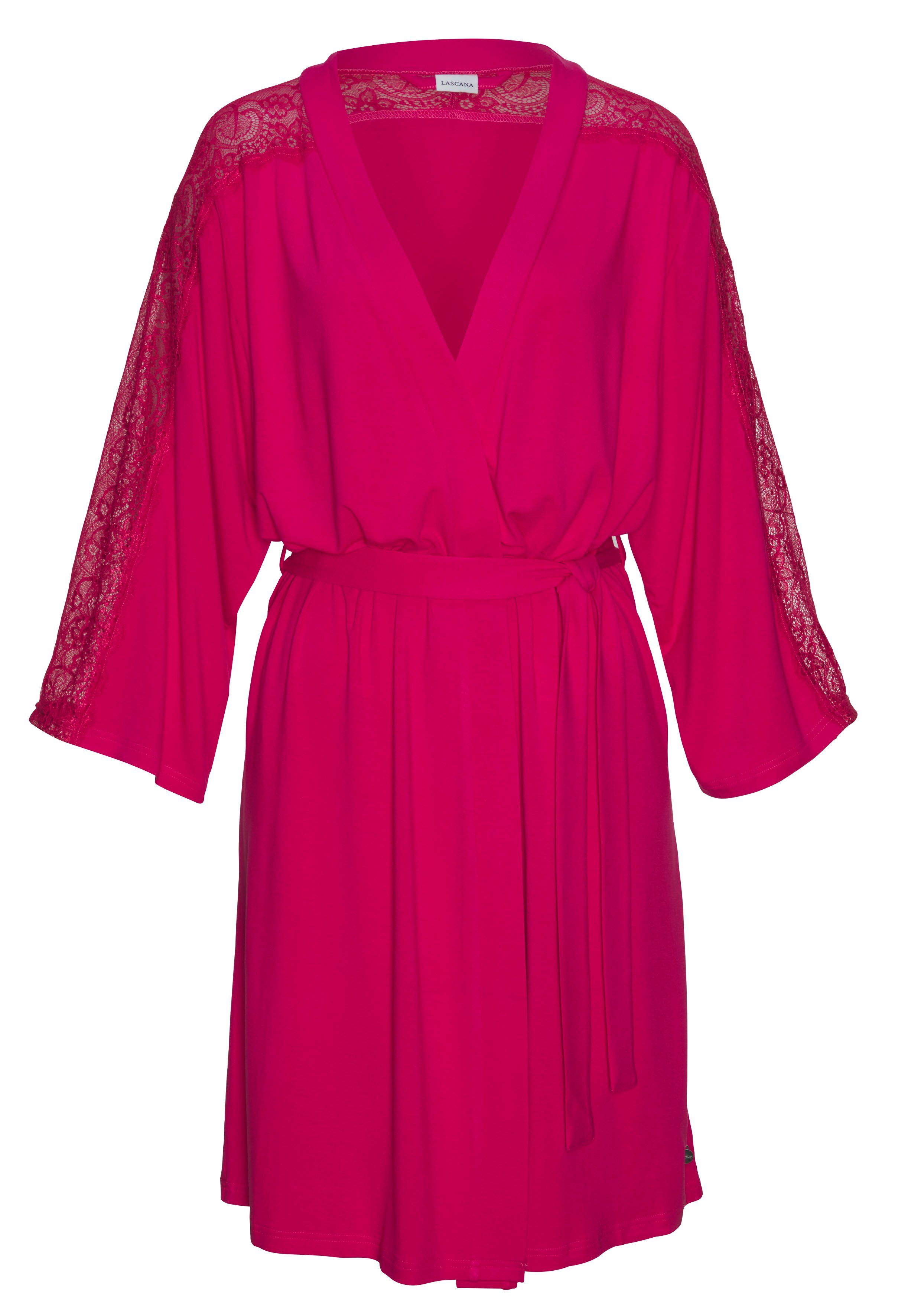 LASCANA Kimono, Kurzform, Kimono-Kragen, mit schönen Spitzendetails