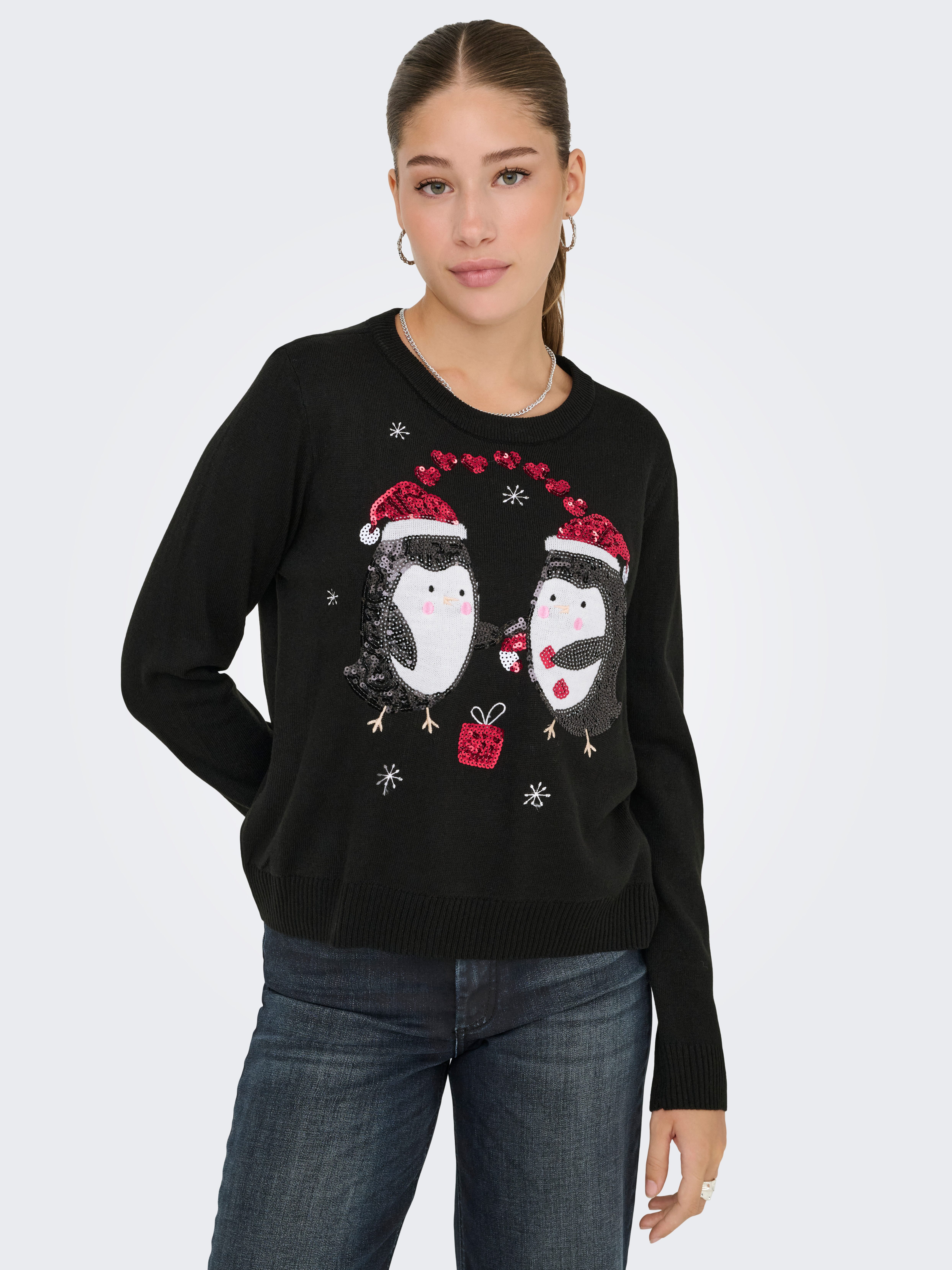 ONLY Weihnachtspullover ONLXMAS SHINE LS ONECK günstig online kaufen
