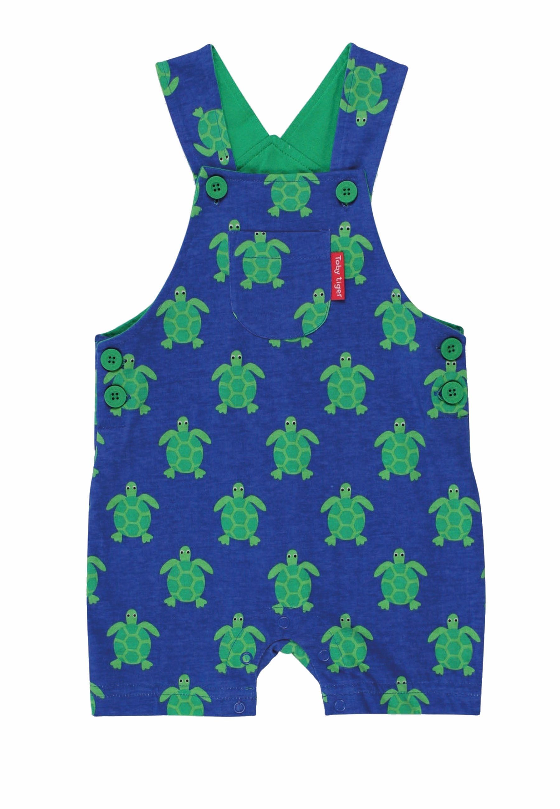 Toby Tiger Latzhose Latzhose mit Schildkröten Print
