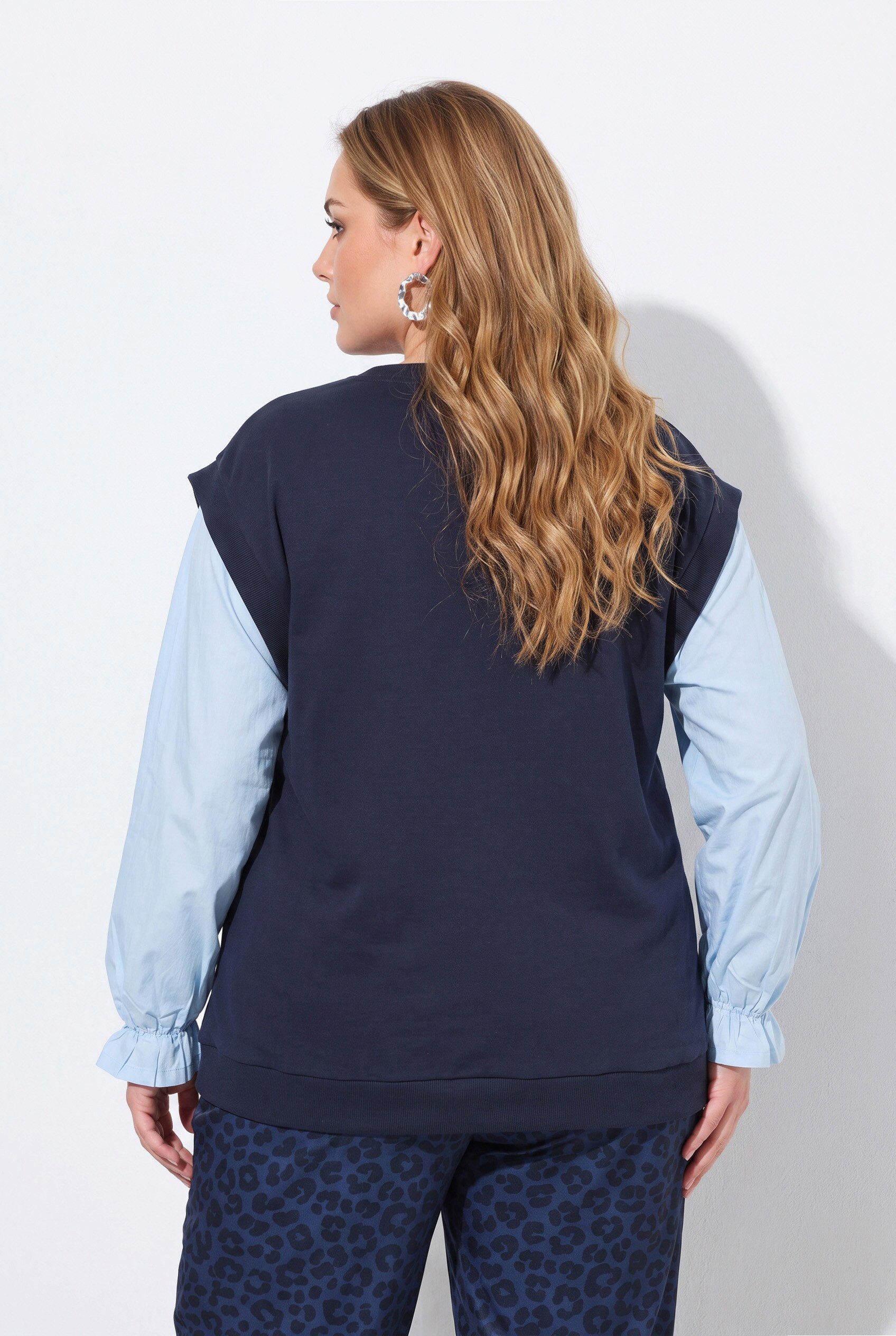 MIAMODA Sweatshirt Sweatshirt Boxy Fit Blusenärmel aus Web – Bild 3 von 3