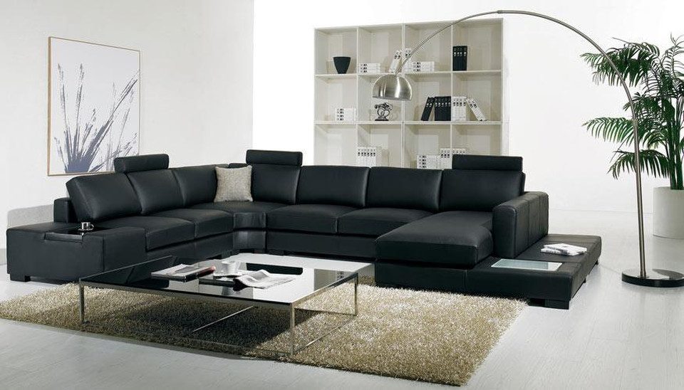 Xlmoebel Wohnlandschaft Designer Ecksofa aus Leder in U-Form mit hohem Sitzkomfort, Hergestellt in Europa