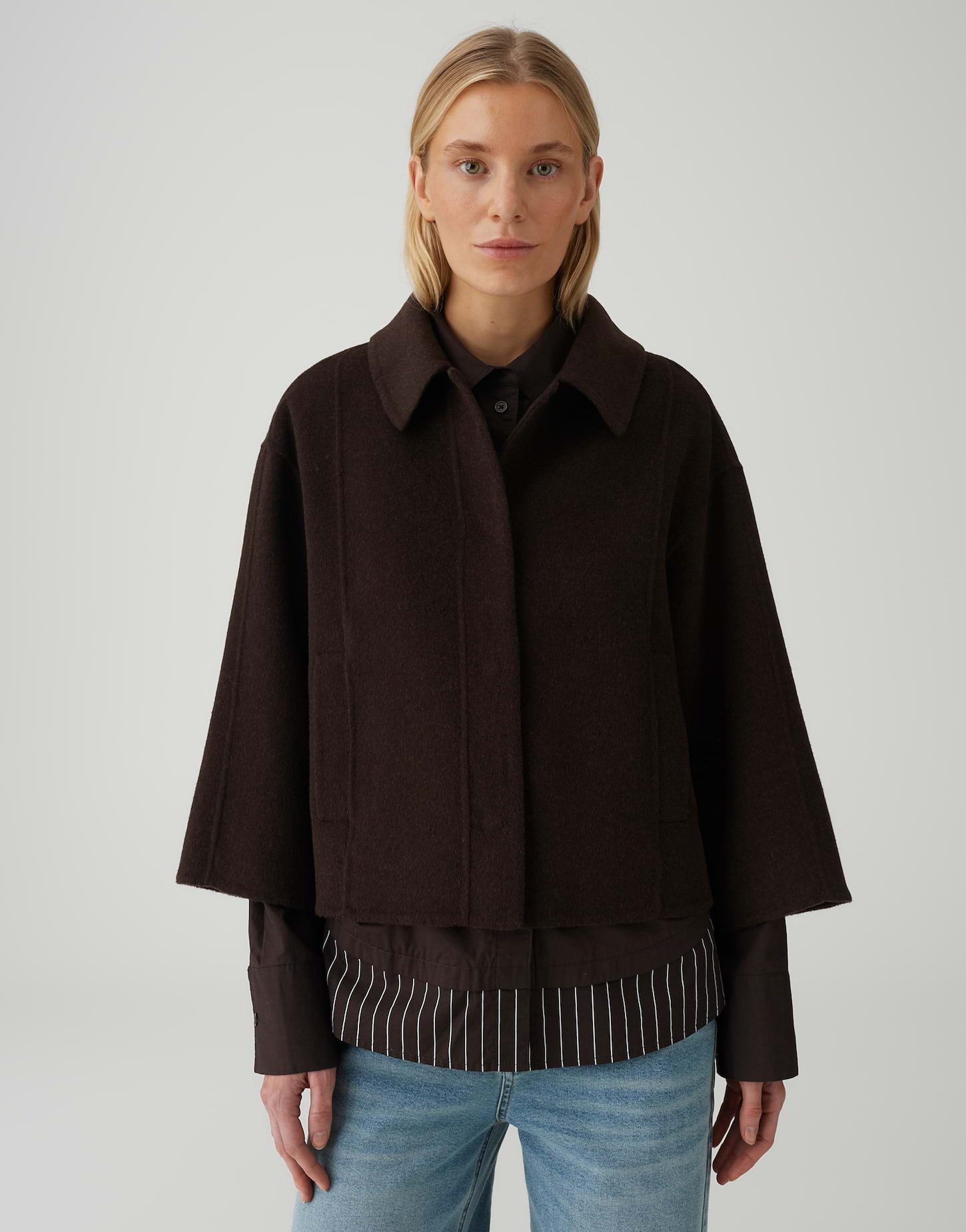 OPUS Wolljacke Haya im Cape Schnitt Regular Fit lockere Passform, leicht au günstig online kaufen