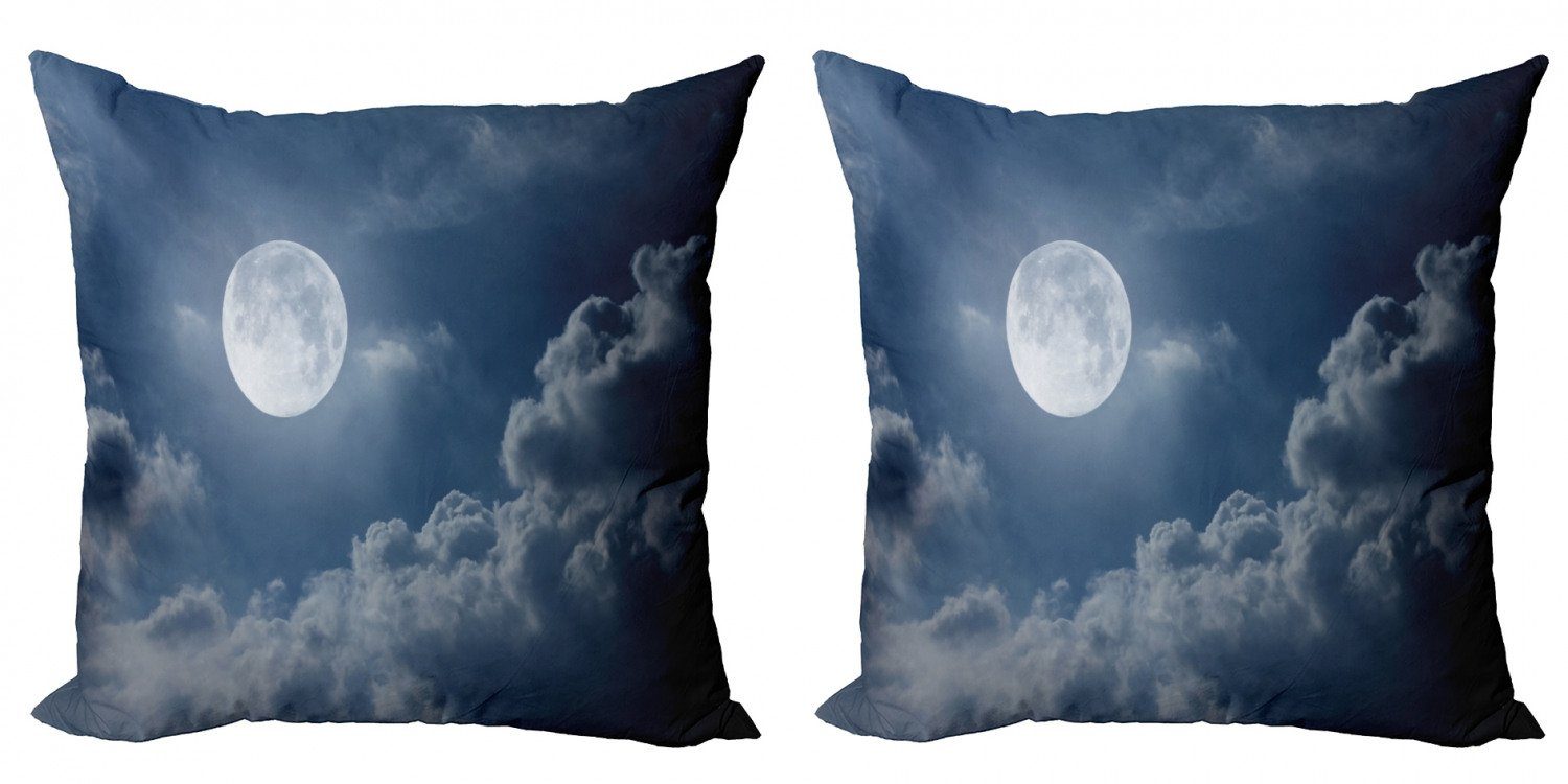 Abakuhaus Vollmond (2 Digitaldruck, Stück), Doppelseitiger Skyline Nacht Kissenbezüge Mond Accent Modern