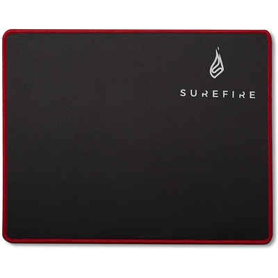 Surefire Gaming Mauspad »Silent Flight 320«, 32 x 26 cm, rutschfest, glatte Oberfläche, Mousepad, Mausunterlage, schwarz / rot