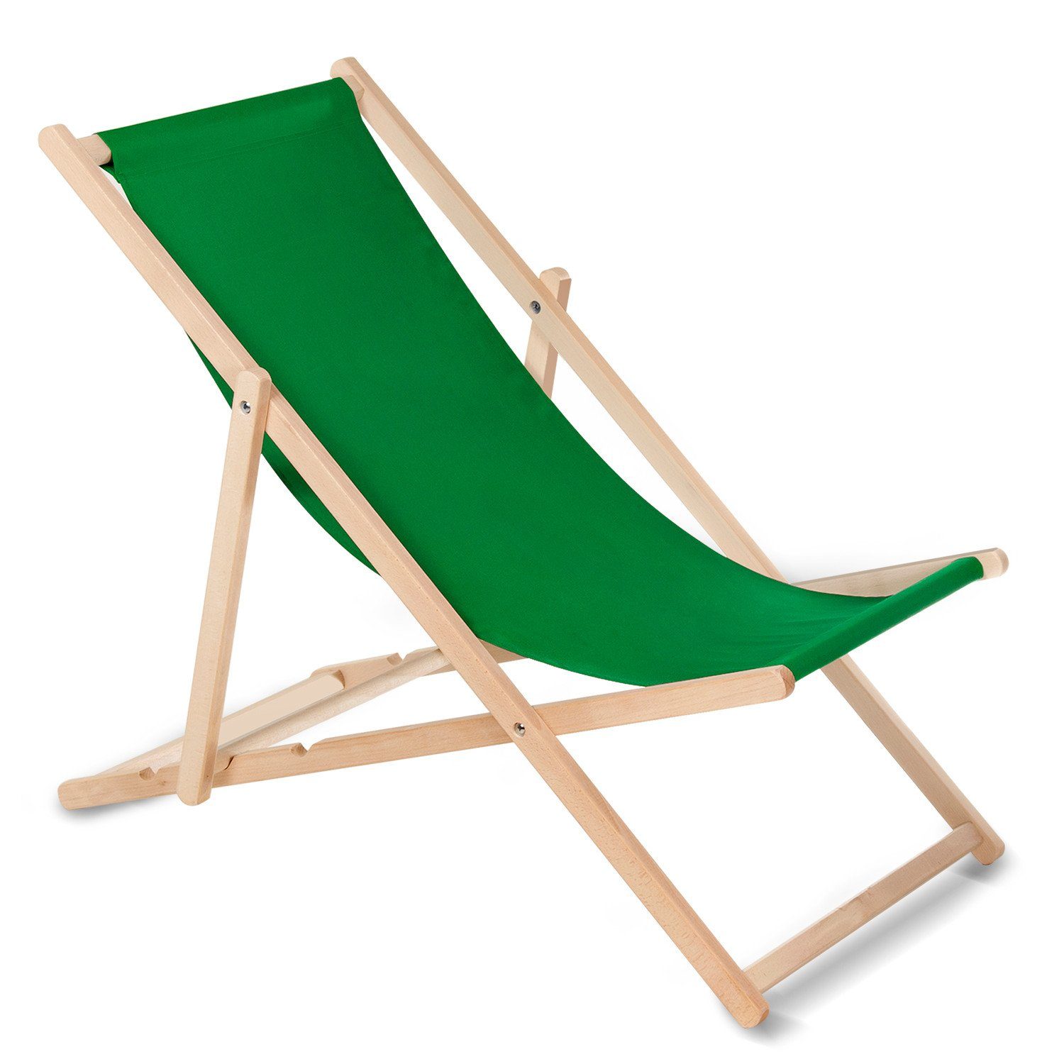 GreenBlue Gartenliege GB183, Klassischer Liegestuhl mit 3-Stufen Rückenlehnen Grün | Liegen