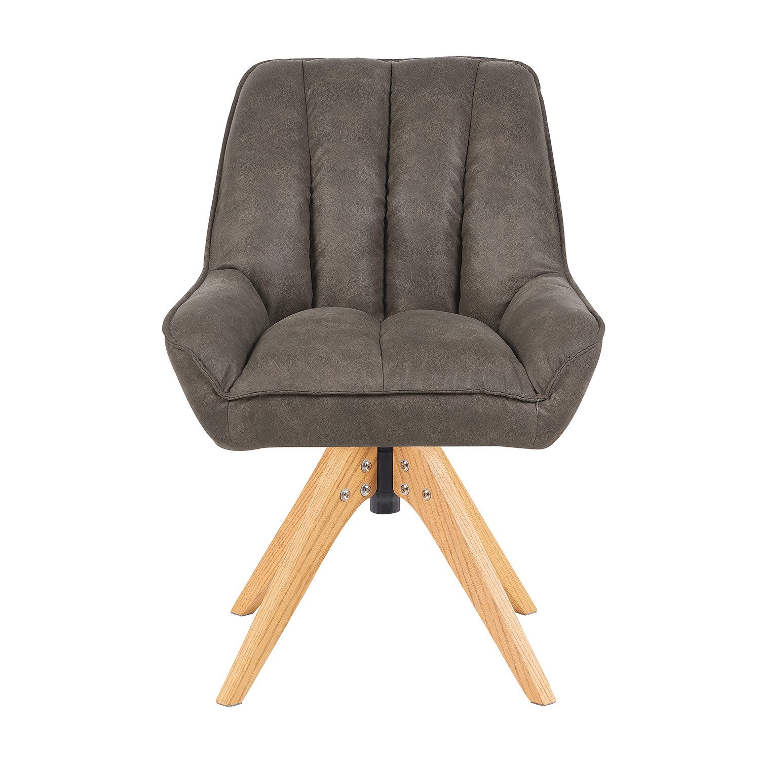 DUBI Möbel Polsterstuhl Mika-Lio (2 St), Federkern, Eiche geölt, 360° drehbar