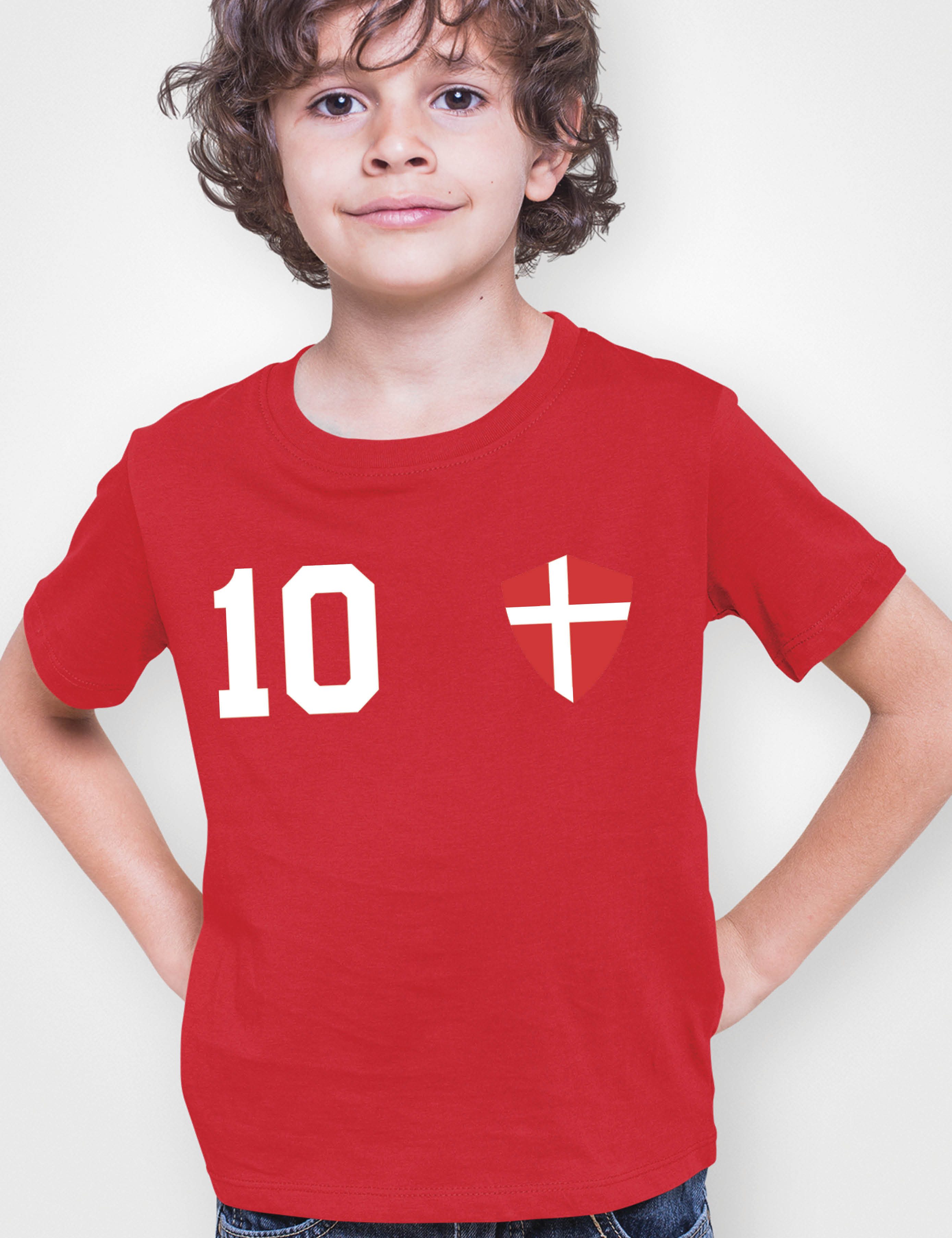 Youth Designz T-Shirt Dänemark Kinder T-Shirt im Fußball Trikot Look WM 2026 mit trendigem Motiv