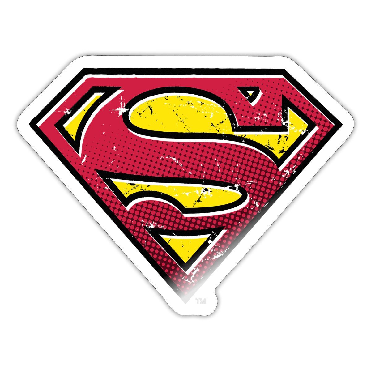 Spreadshirt Aufkleber DC Comics Superman Logo Used Look Punkte Style Sticker Aufkleber